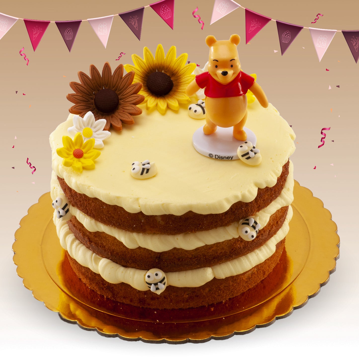 BASE RENDADA PARA BOLO OURO Ø 30 CM H 3 MM