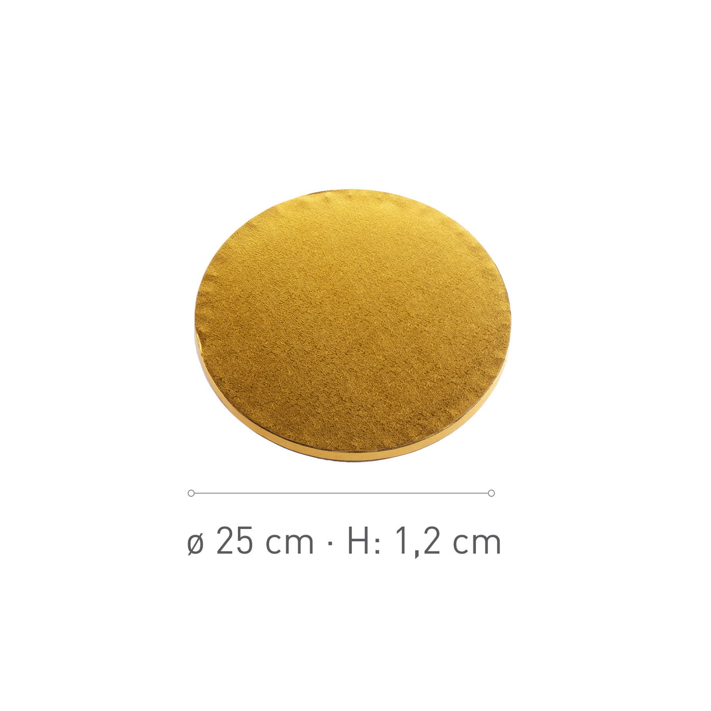 BASE DE TARTA REDONDA DORADA Ø 25CM H1.2CM