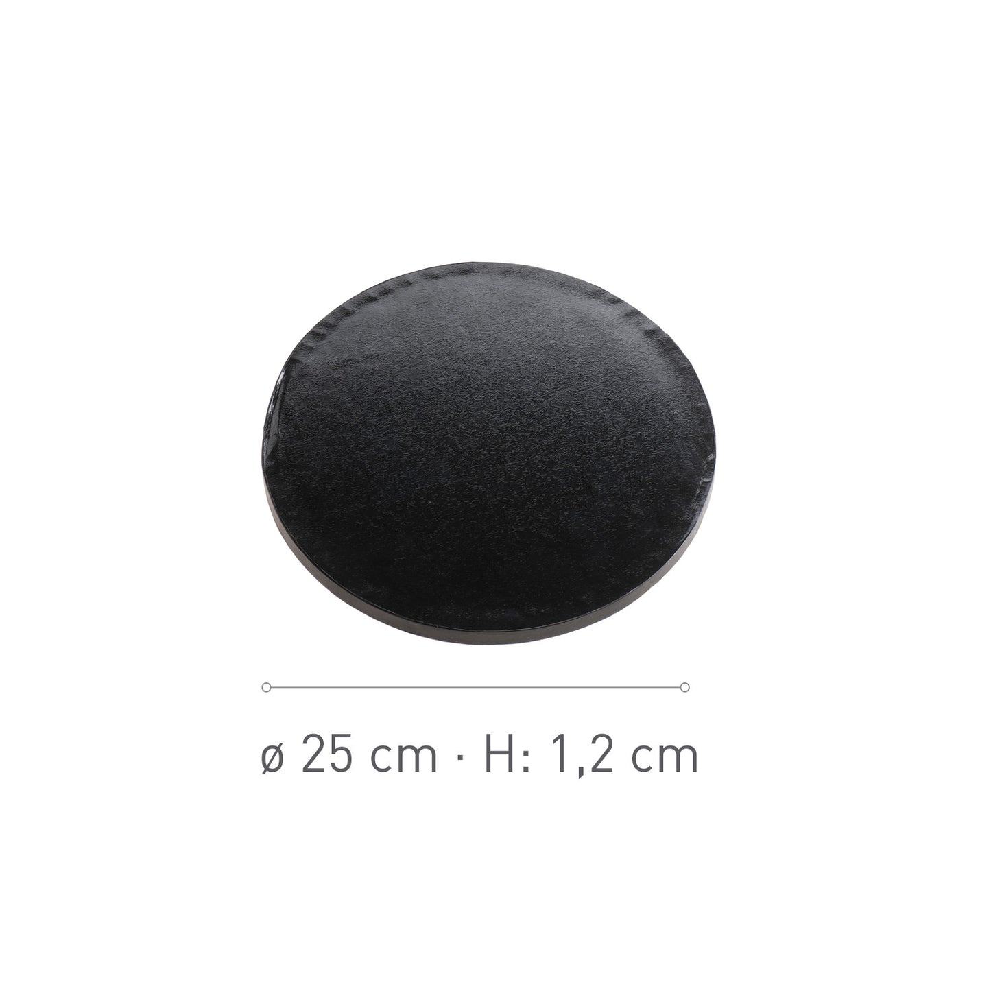 BASE DE TARTA REDONDA NEGRA Ø 25CM H1.2CM