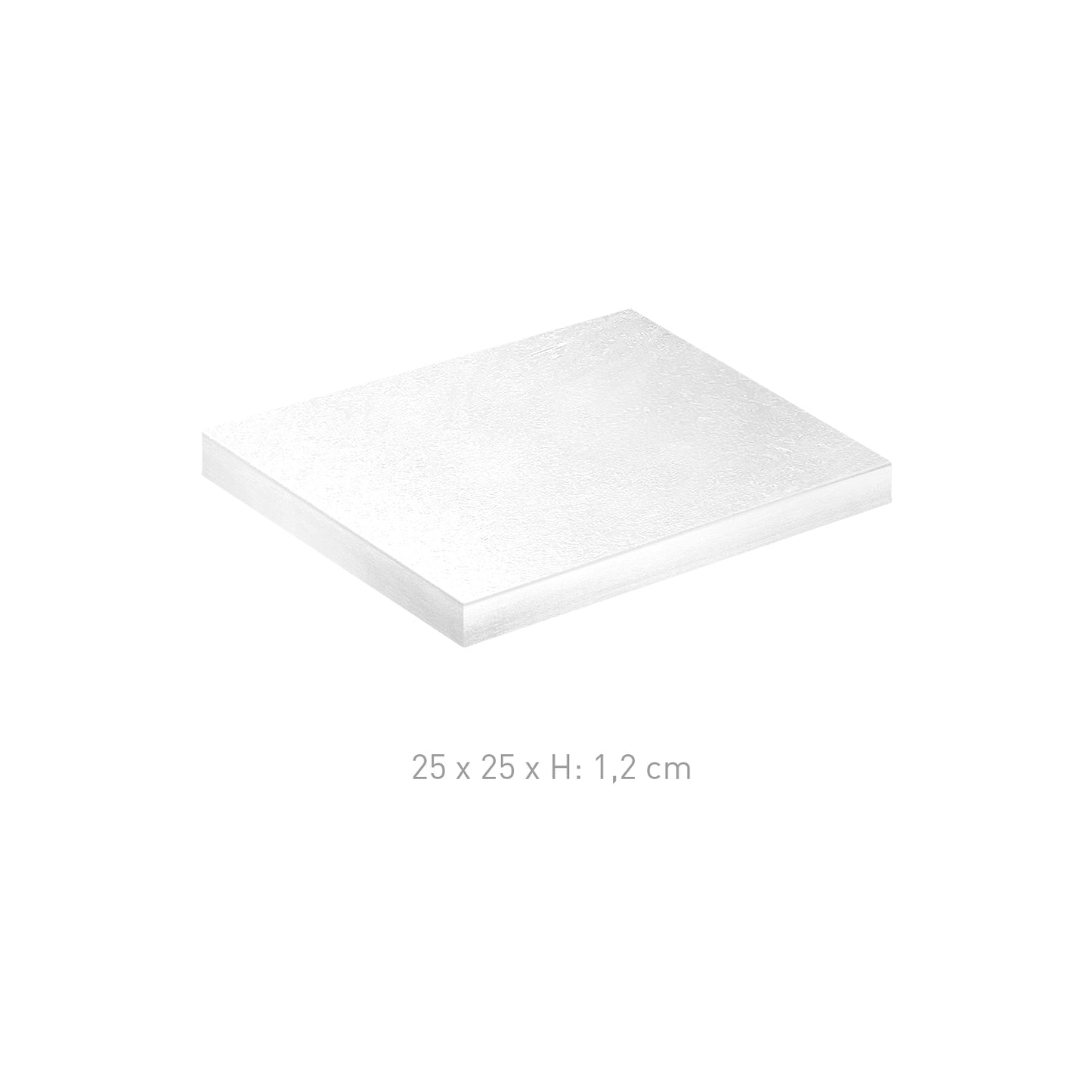 BASE PER TORTA BIANCA QUADRATA 25X25H1.2CM