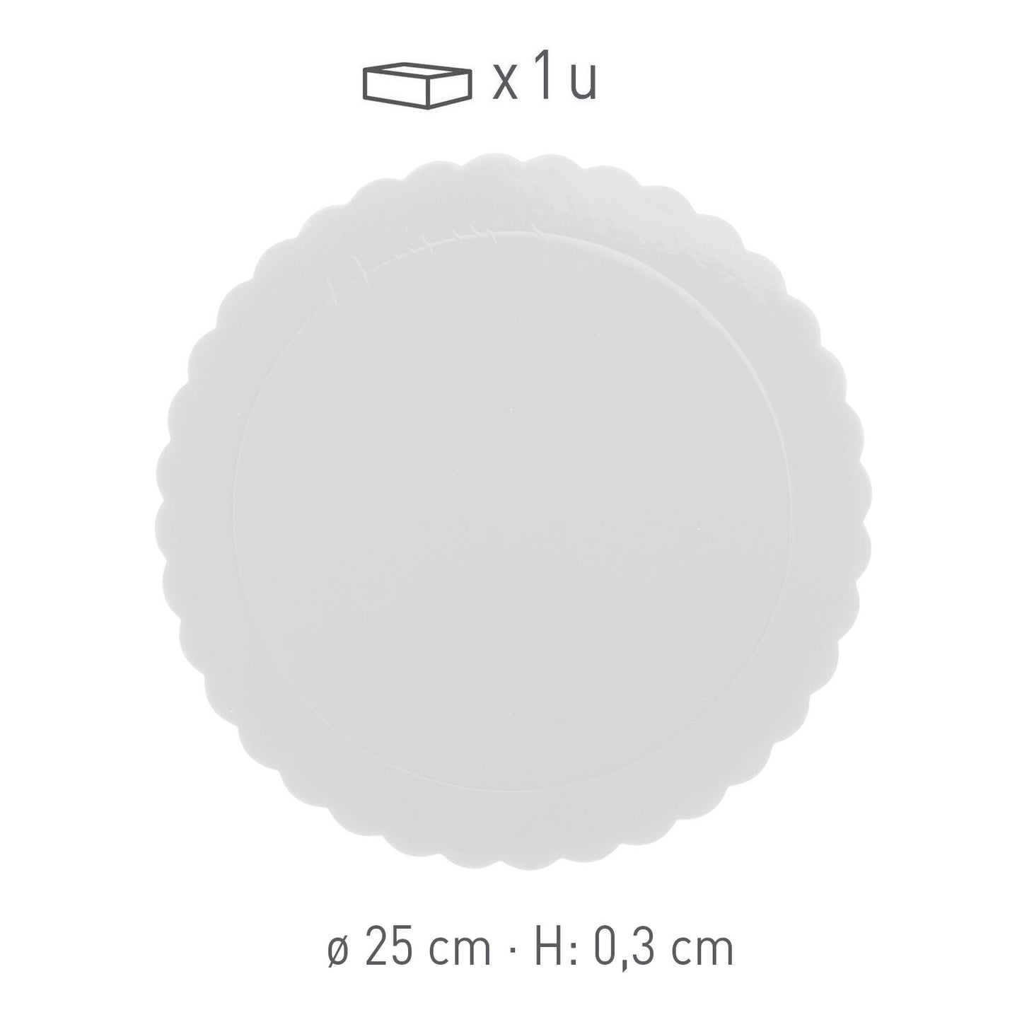 PIATTO ROTONDO ONDULATO BIANCO 3 MM 25 CM