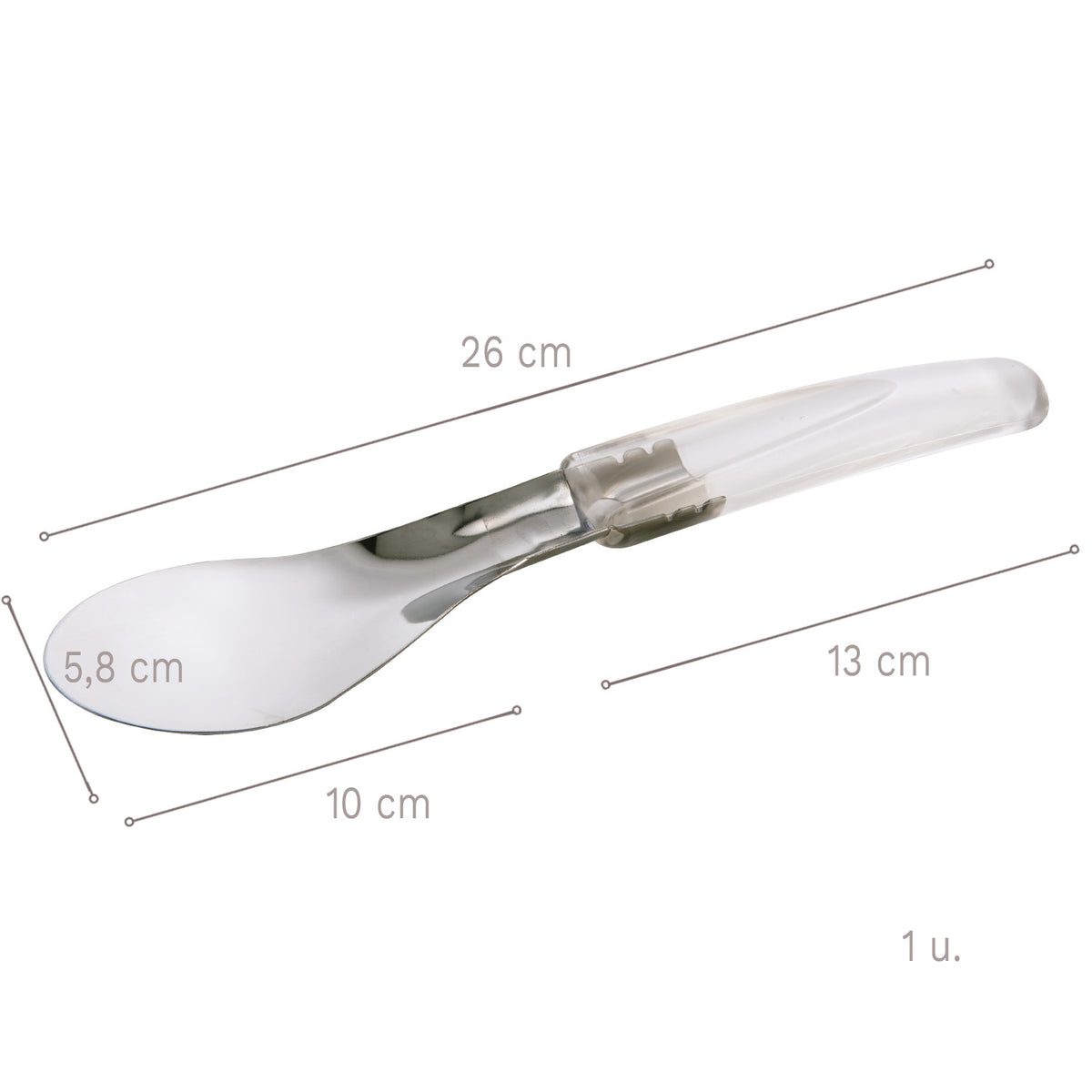 SPATOLA PER GELATO TRASPARENTE 26 CM (MANICO 13 CM)