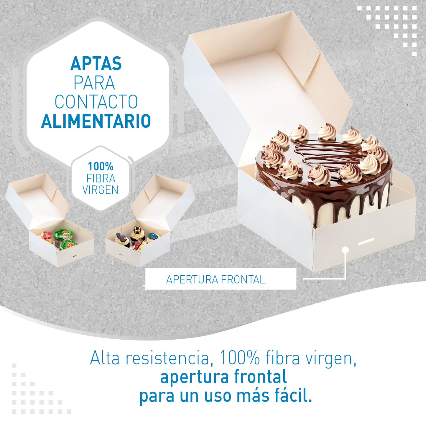 CAIXA PARA BOLOS EM CARTÃO BRANCO 28X28X8CM