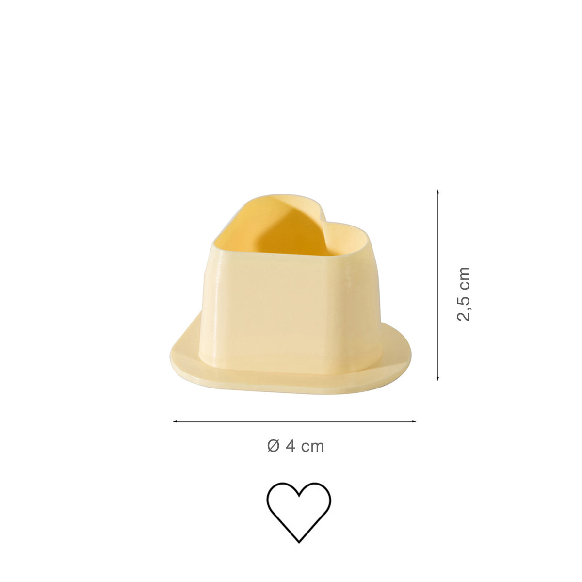 MINIPORTION DOUGH CUTTERS HEART 40XH:25MM