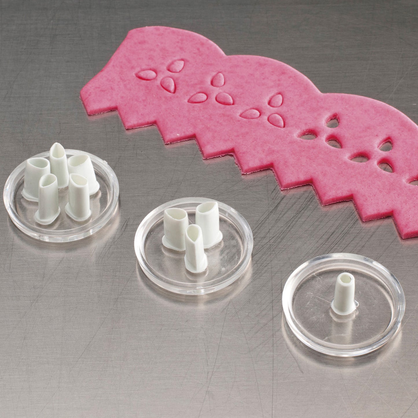CORTAPASTAS DE FONDANT 1 ,3 Y 5 PÉTALOS