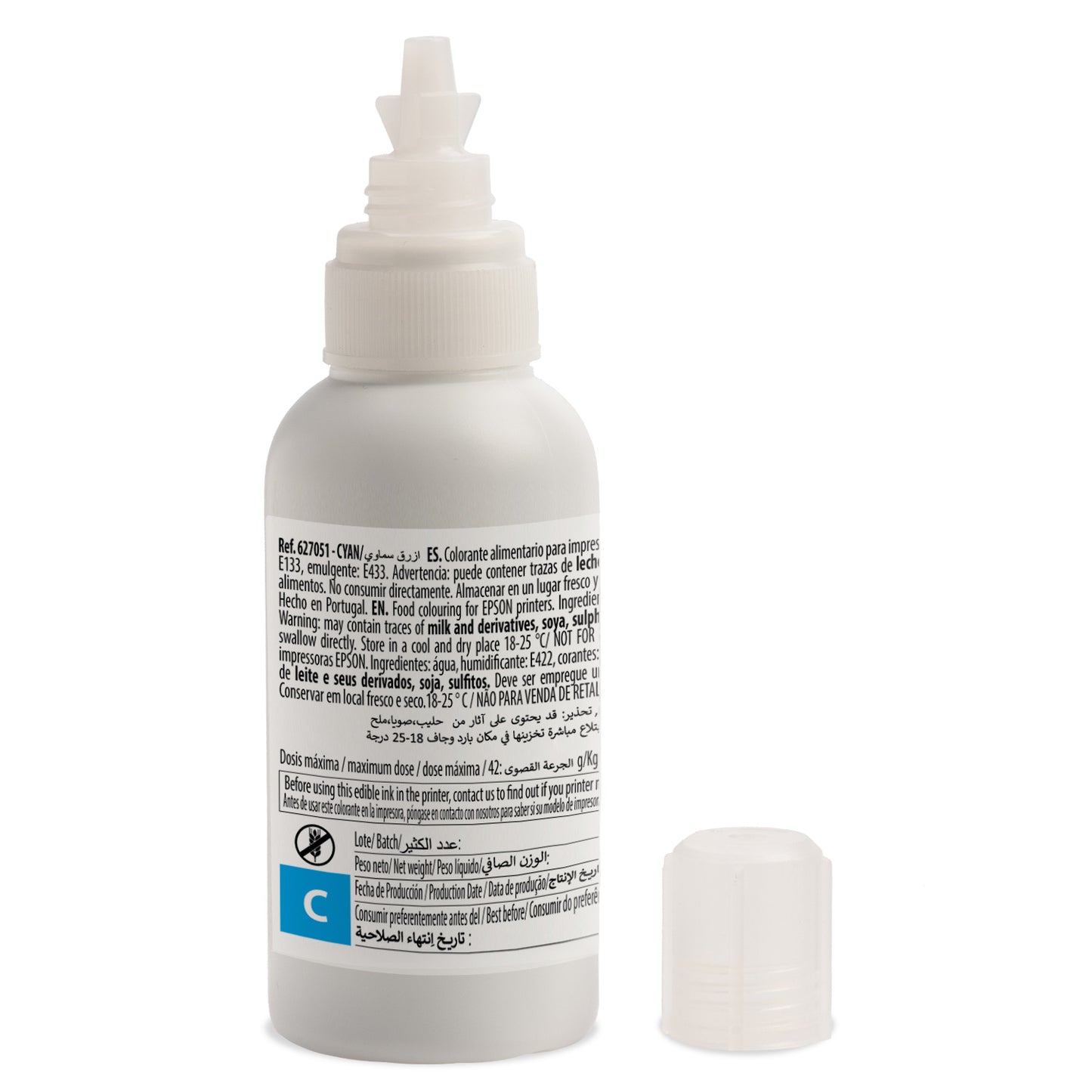 BOUTEILLE D'ENCRE CYAN COMPATIBLE EPSON EKOTANK 100CC