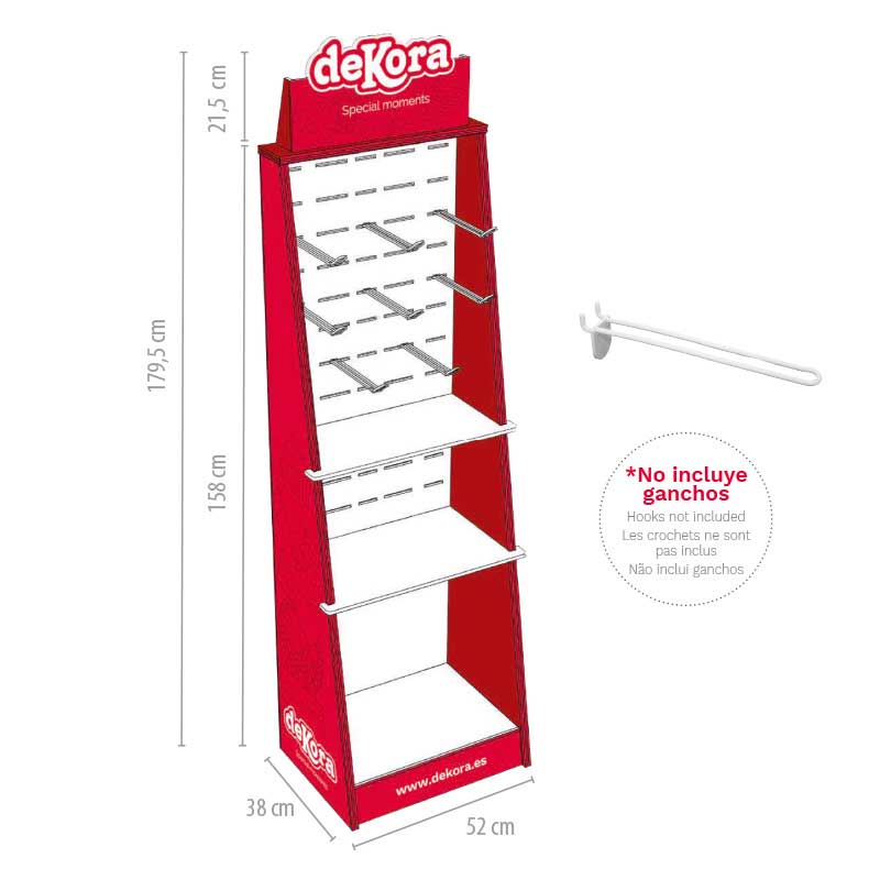 CARDBOARD DISPLAY STAND WITHOUT HOOKS 584 x 384 x 138 MM