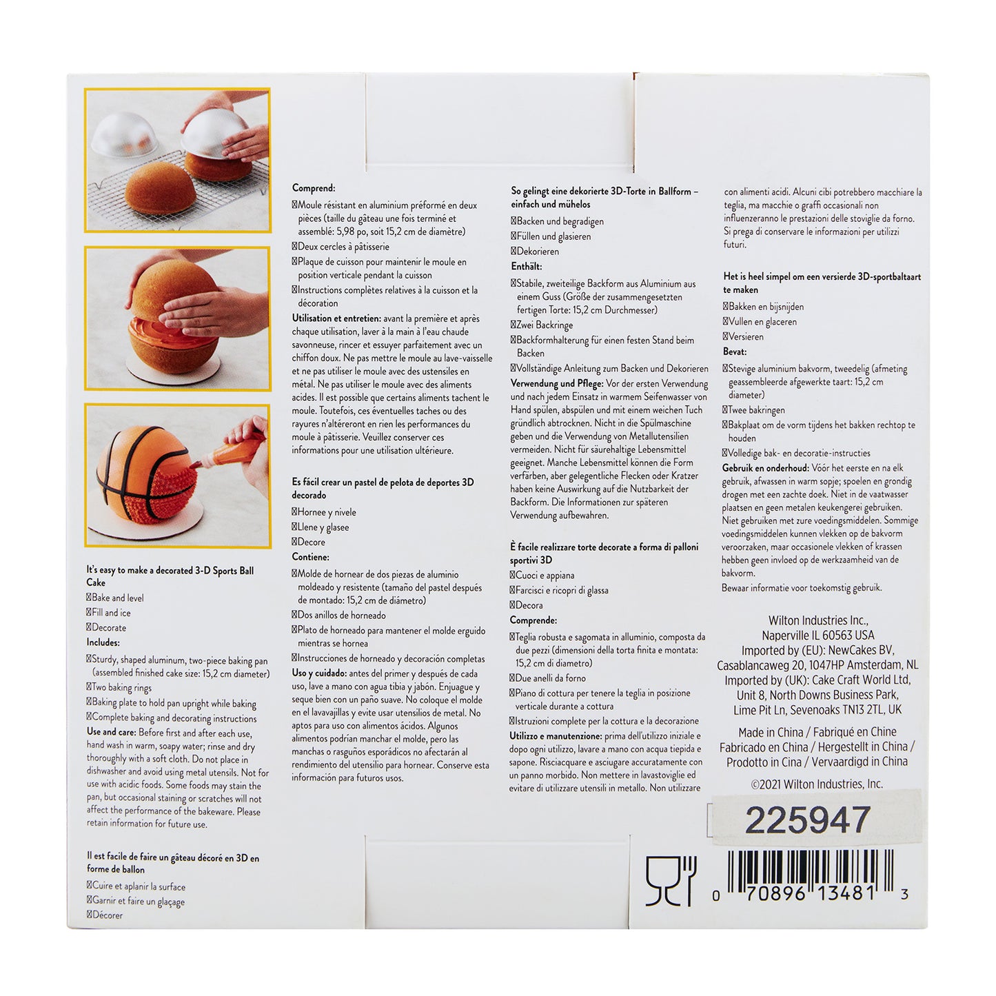 WILTON CONJUNTO FORMAS PARA BOLAS Ø 15CM 4 UN