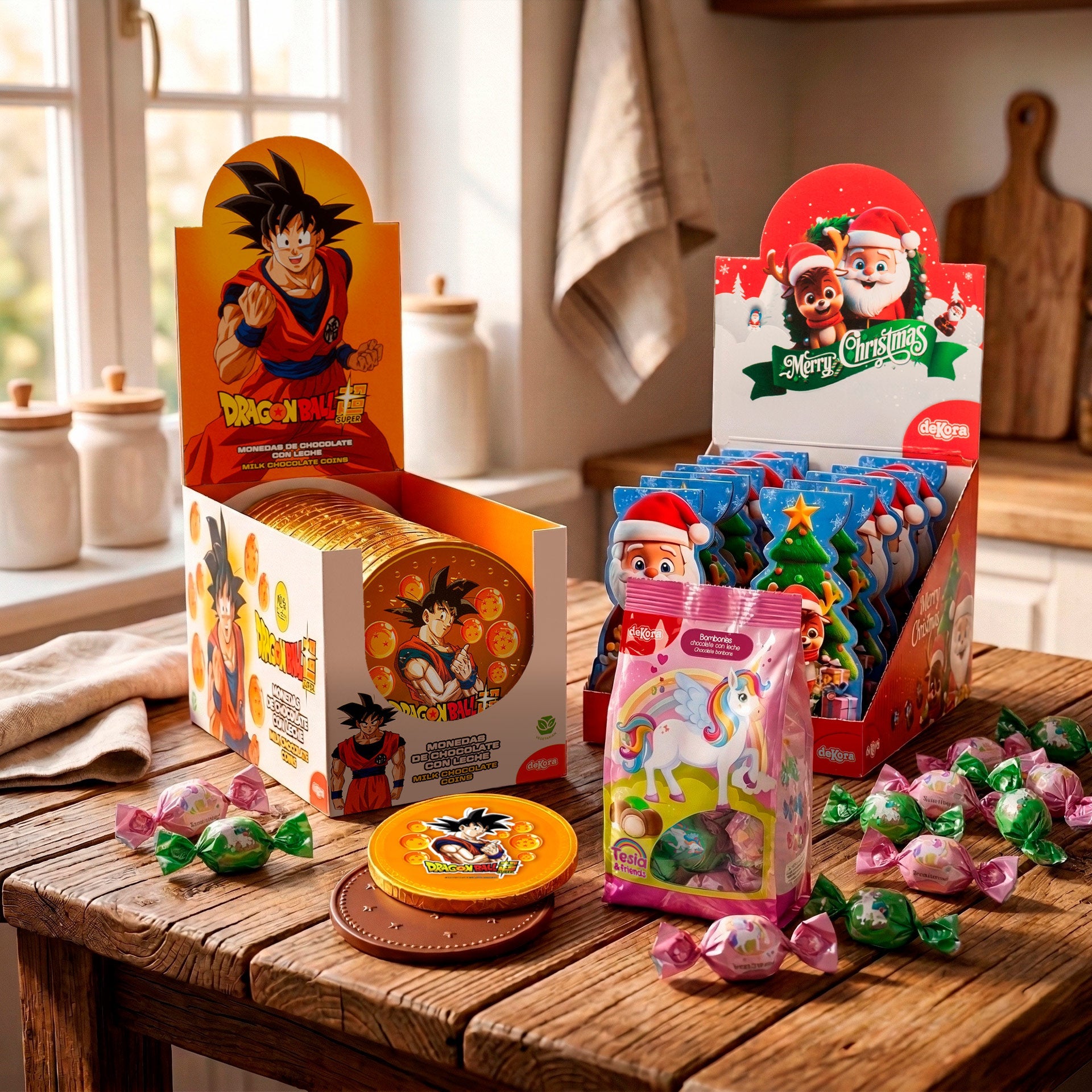 Barrinhas de chocolate e bombons