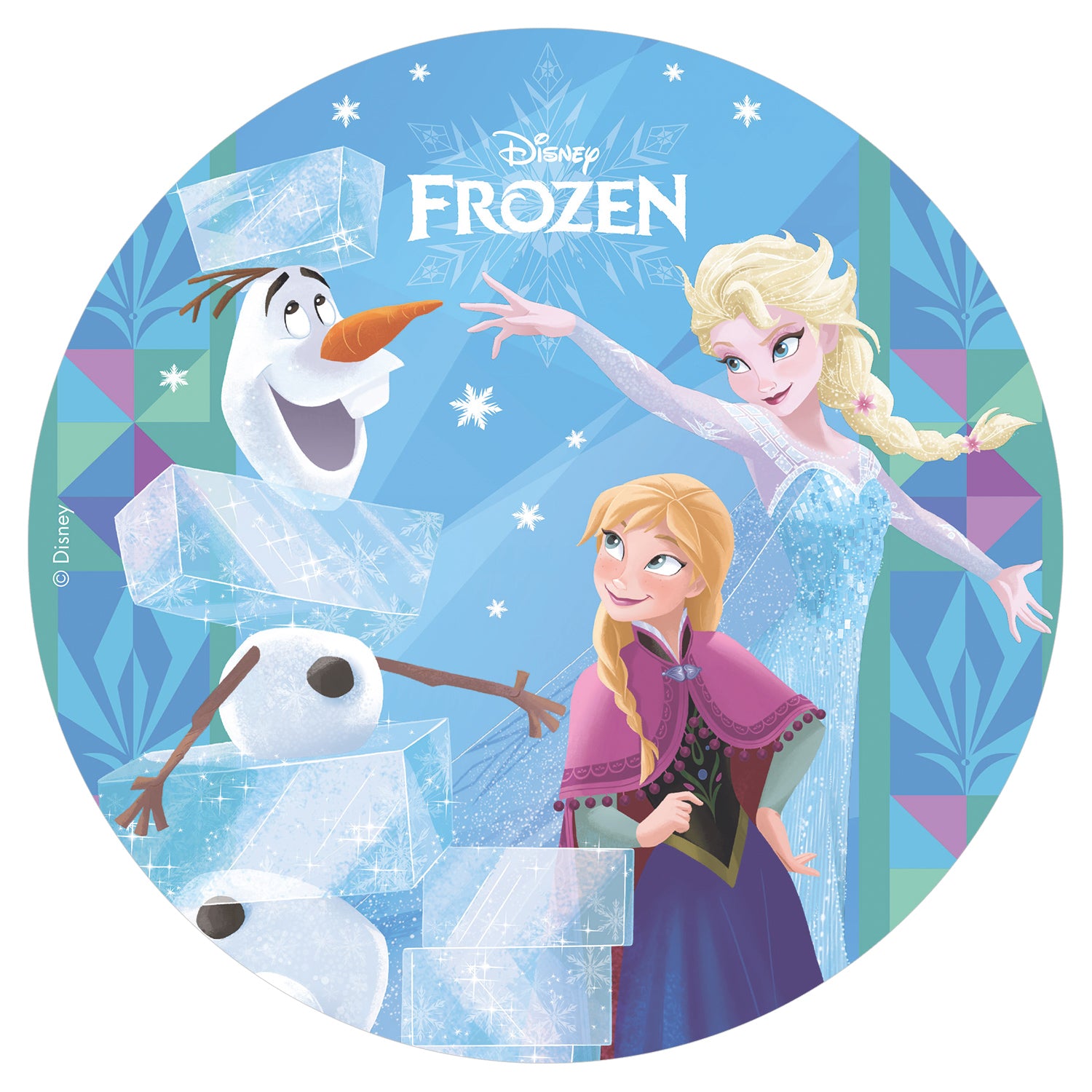 6 DISCOS HÓSTIA EM FOIL PARA BOLOS FROZEN 20 CM