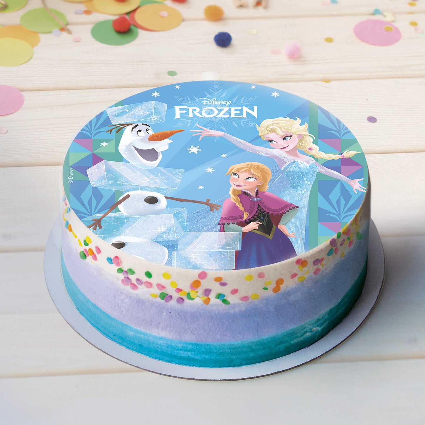 6 DISCOS HÓSTIA EM FOIL PARA BOLOS FROZEN 20 CM