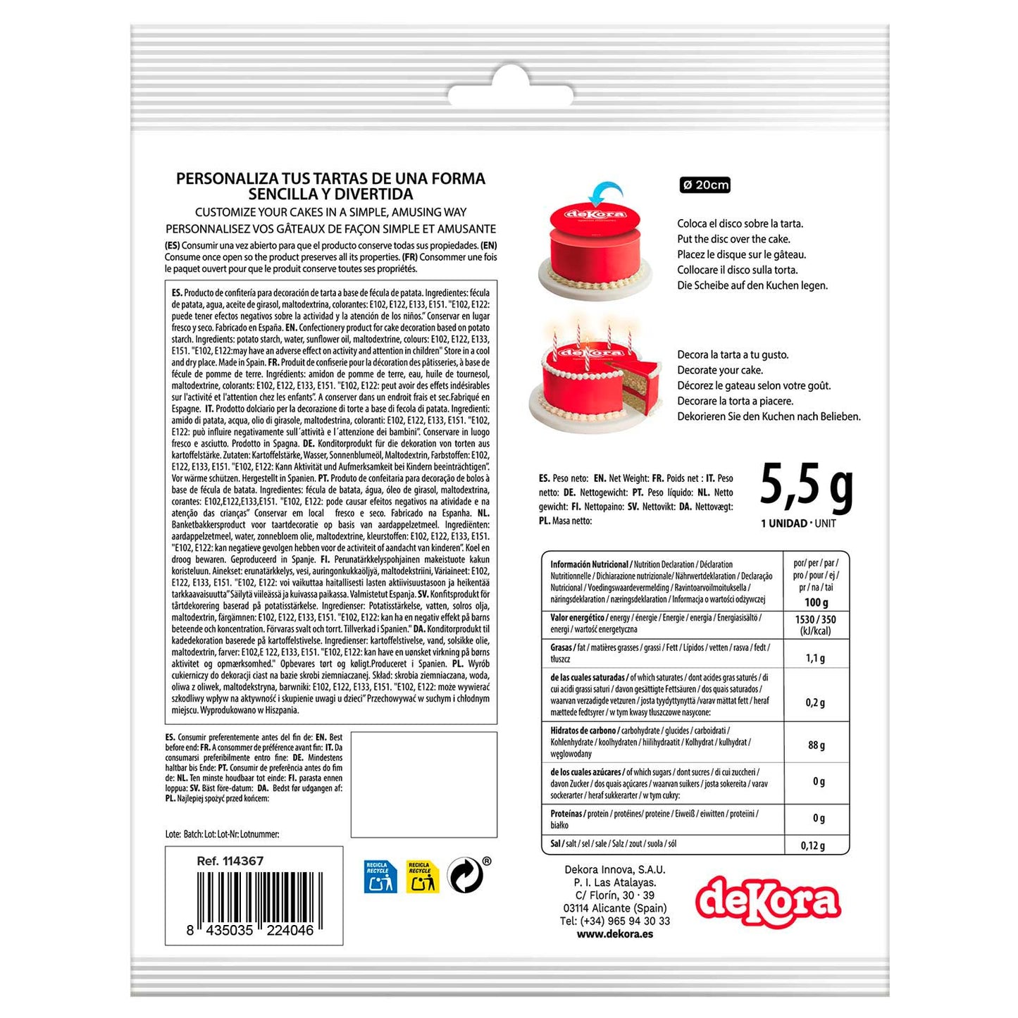 6 DISQUES EN AZYME FOIL POUR GÂTEAUX SPIDERMAN 20 CM