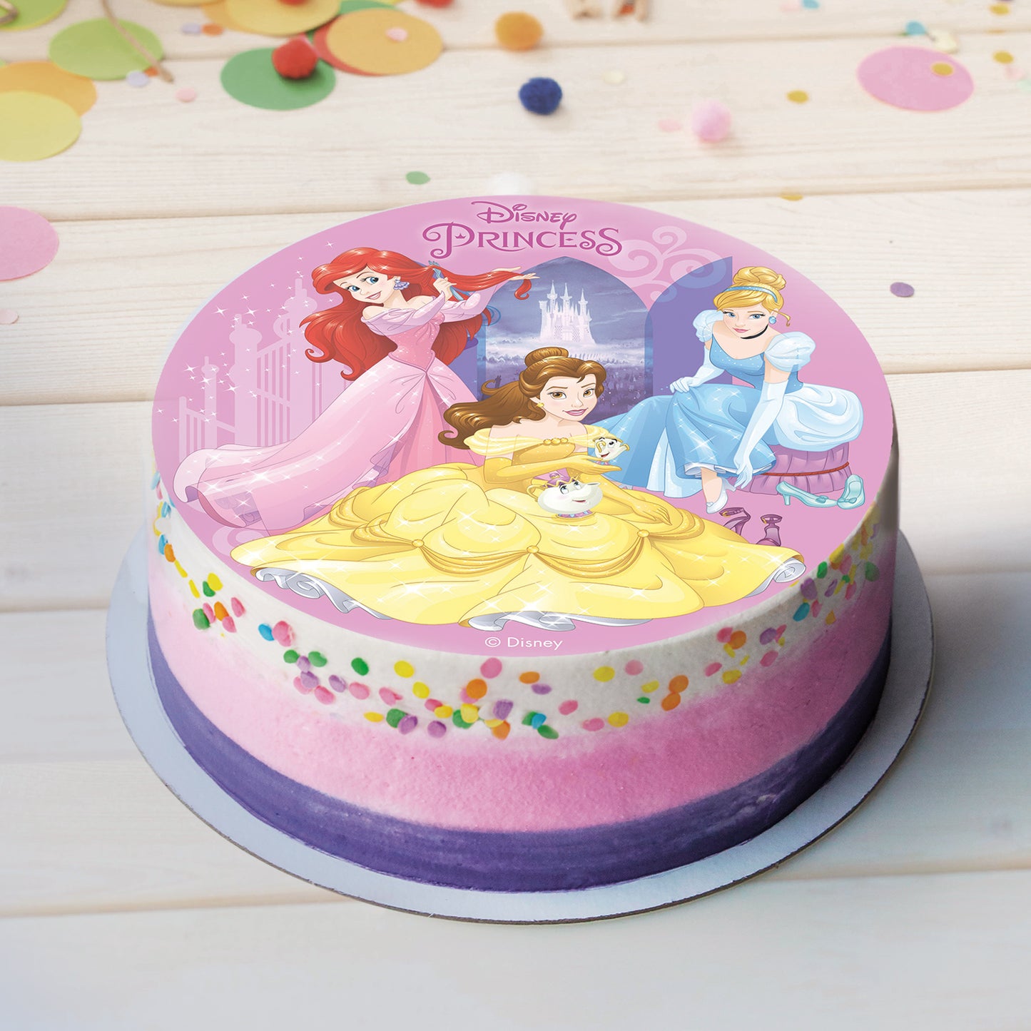 DISCO HÓSTIA PARA BOLOS PRINCESAS DISNEY 20 CM