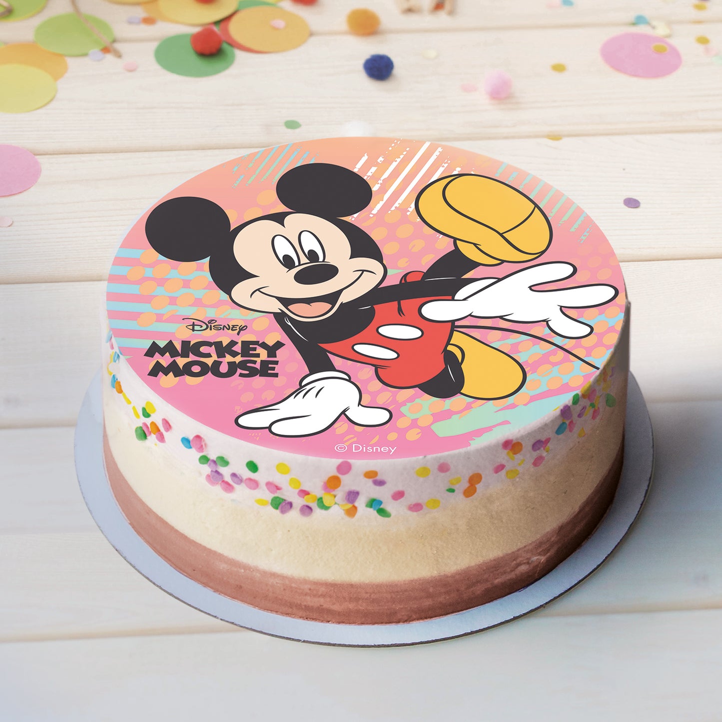DISQUE EN AZYME POUR GÂTEAUX MICKEY MOUSE 20CM