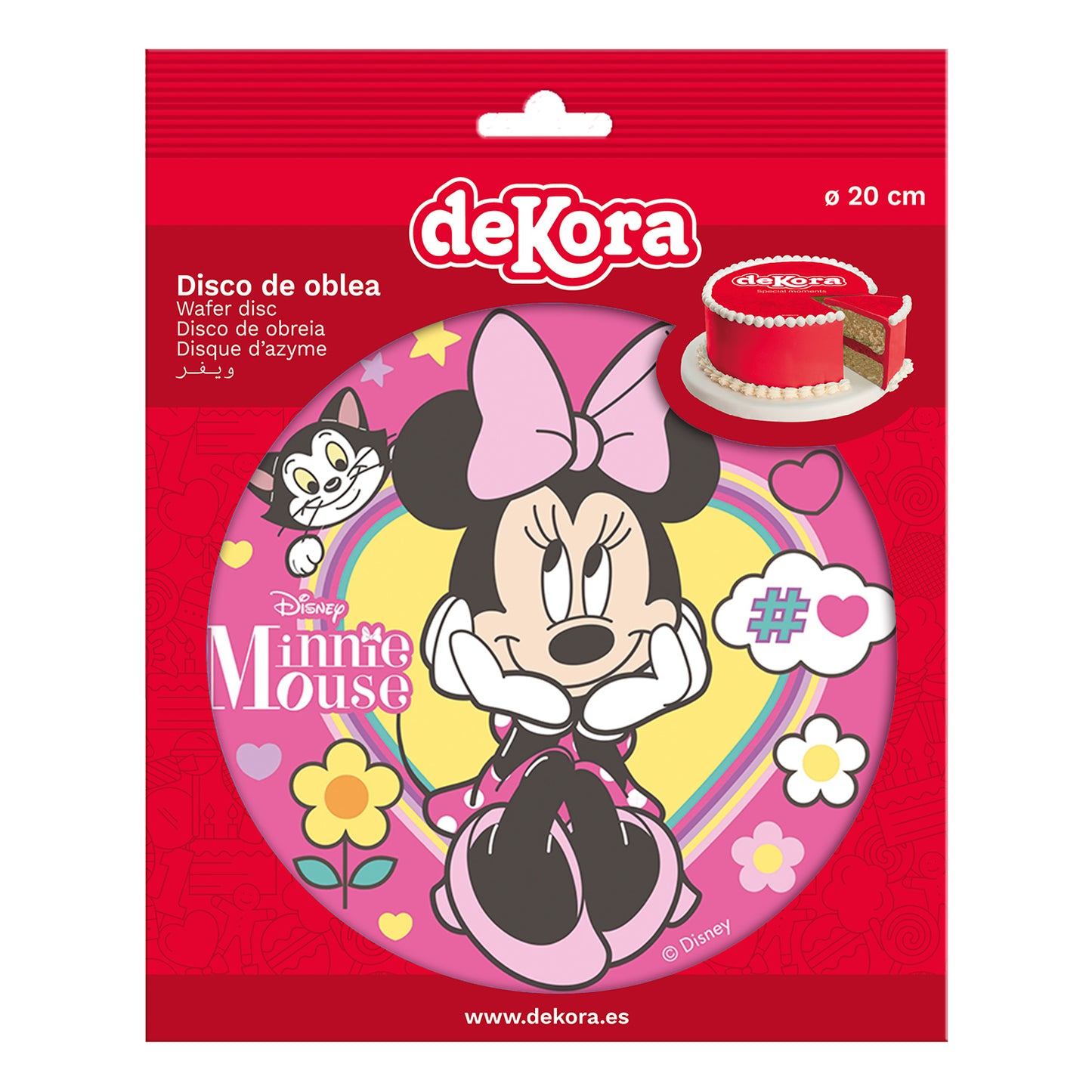 DISCO OBLEA PARA TARTAS MINNIE MOUSE 20CM