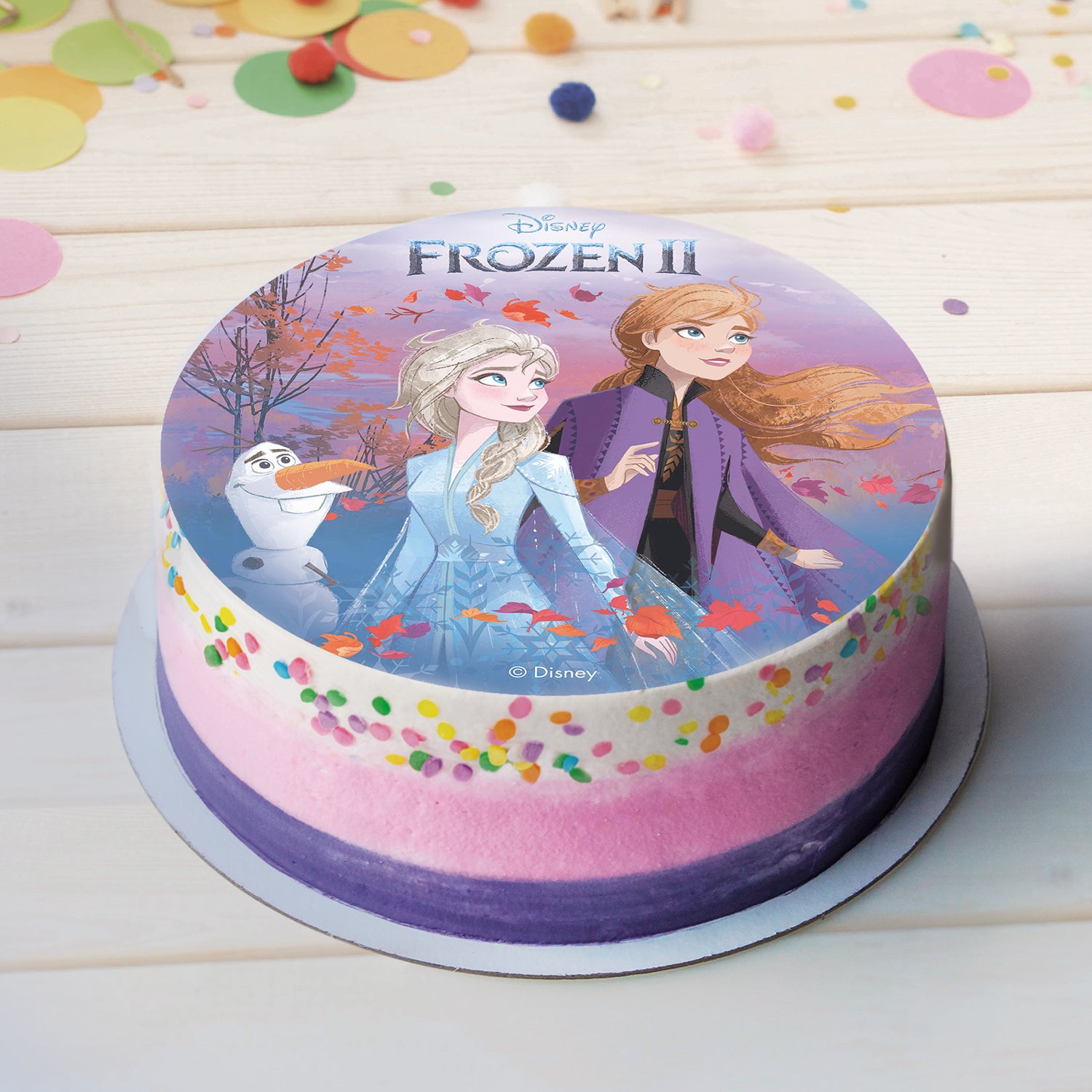6 DISCOS HÓSTIA PARA DECORAR BOLOS FROZEN II OUTONO 20 CM