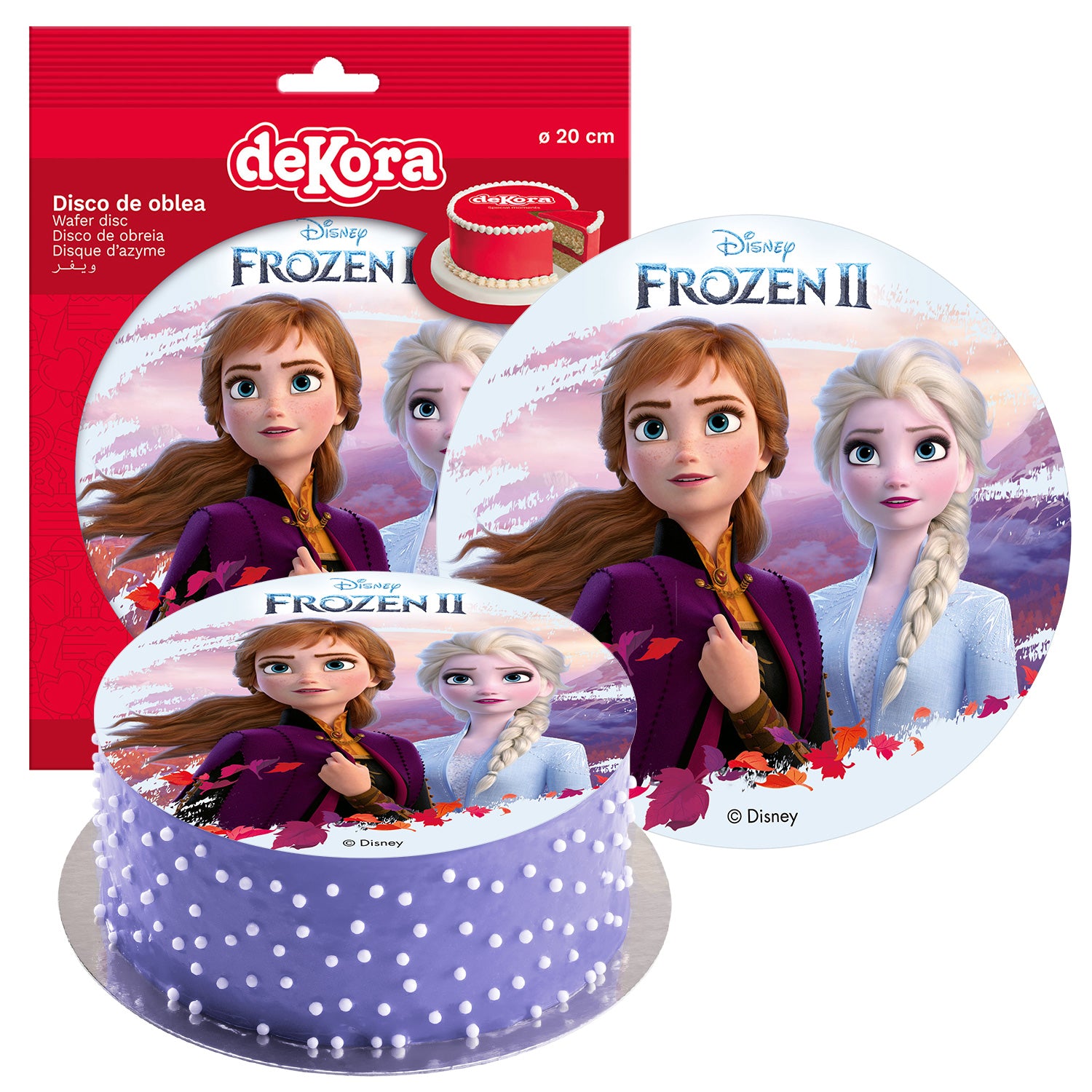 6 DISQUES EN AZYME DÉCO GÂTEAUX FROZEN II 20 CM