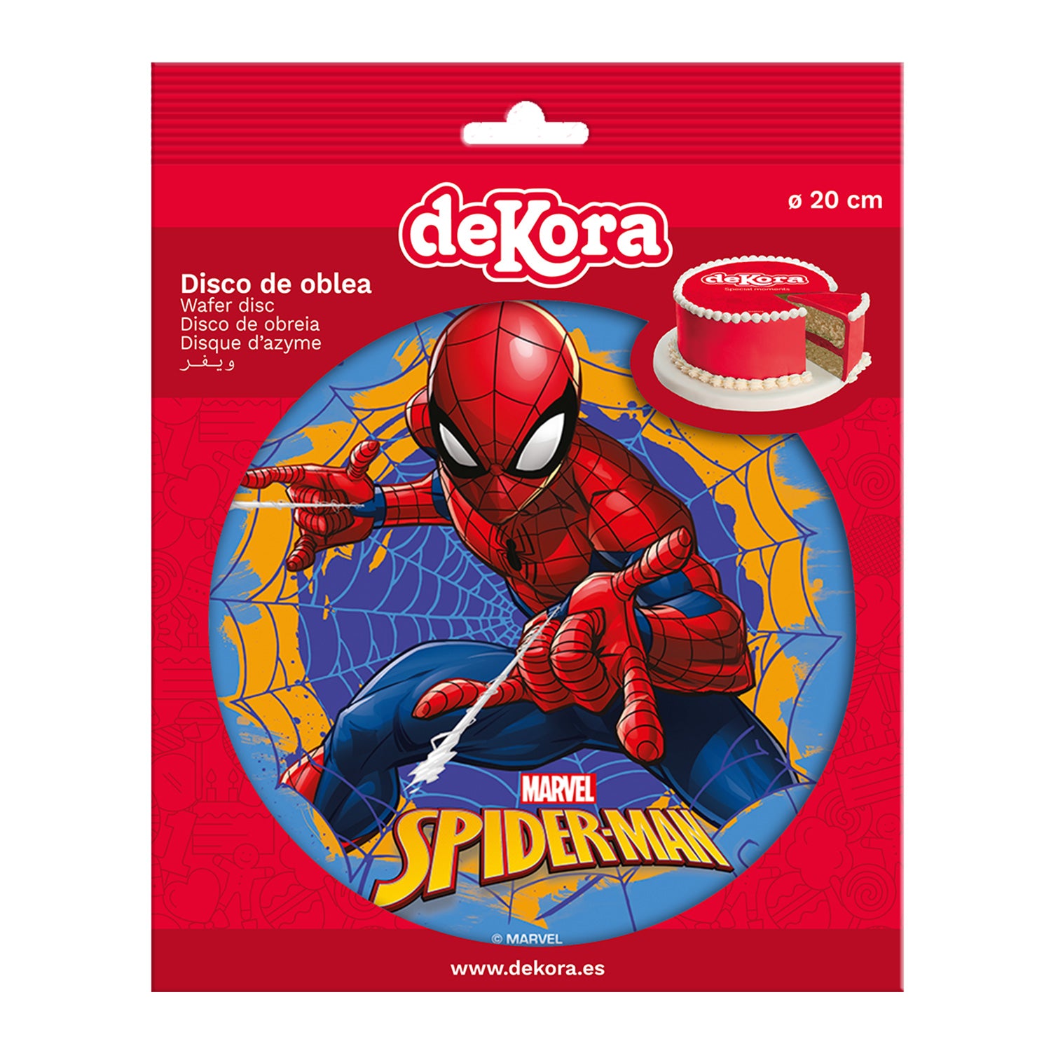 6 DISQUES EN AZYME DÉCO GÂTEAUX SPIDERMAN B 20 CM