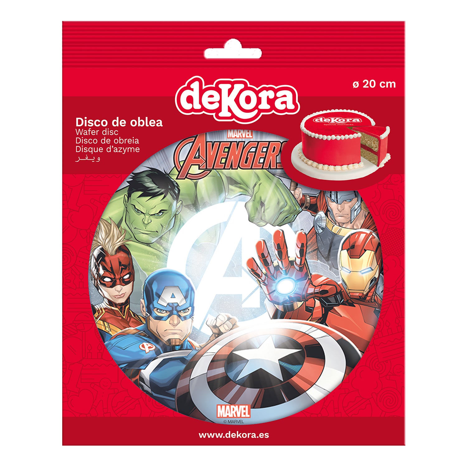  6 DISQUES EN AZYME DÉCO GÂTEAUX AVENGERS 20 CM