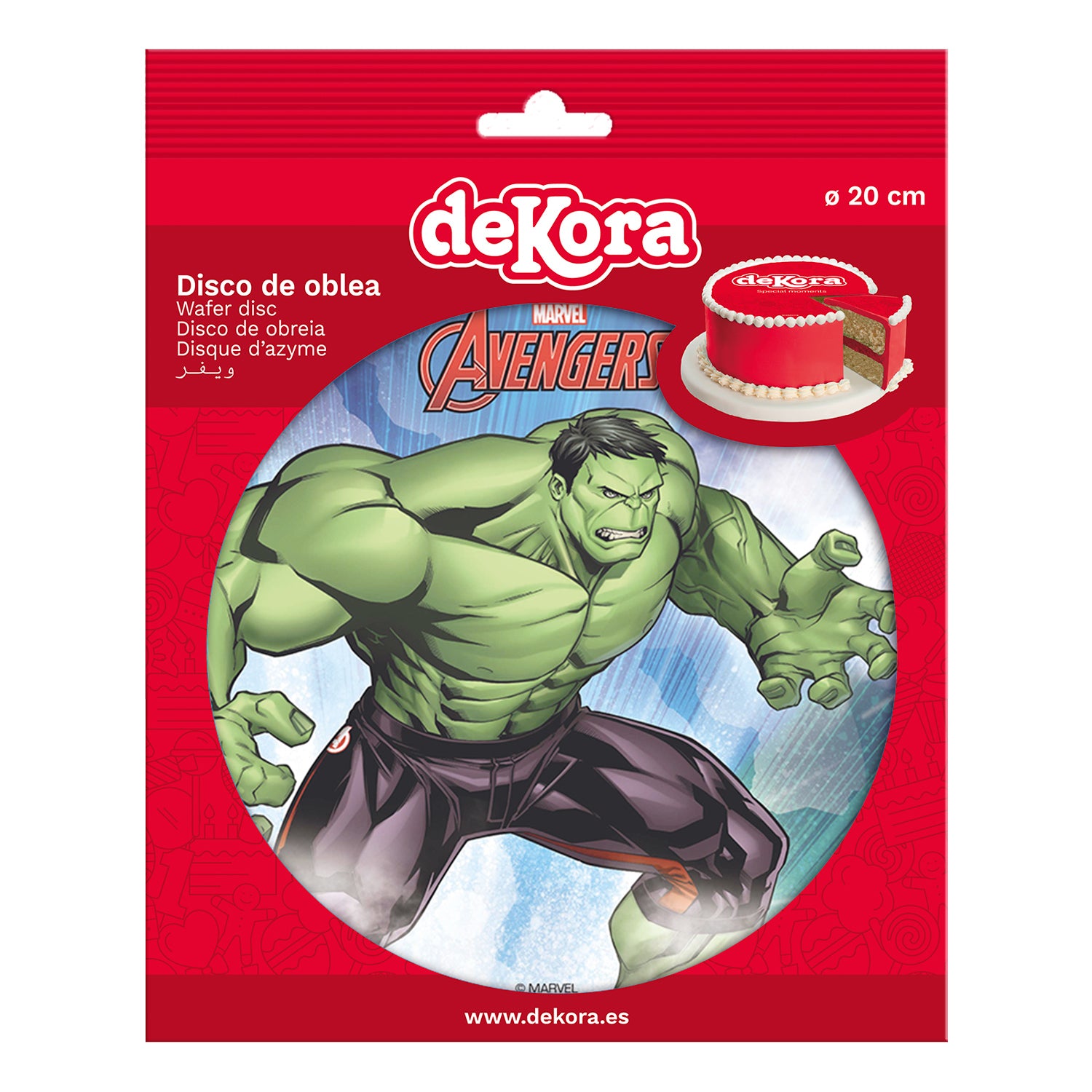 DISQUE EN AZYME POUR GÂTEAUX HULK 20CM