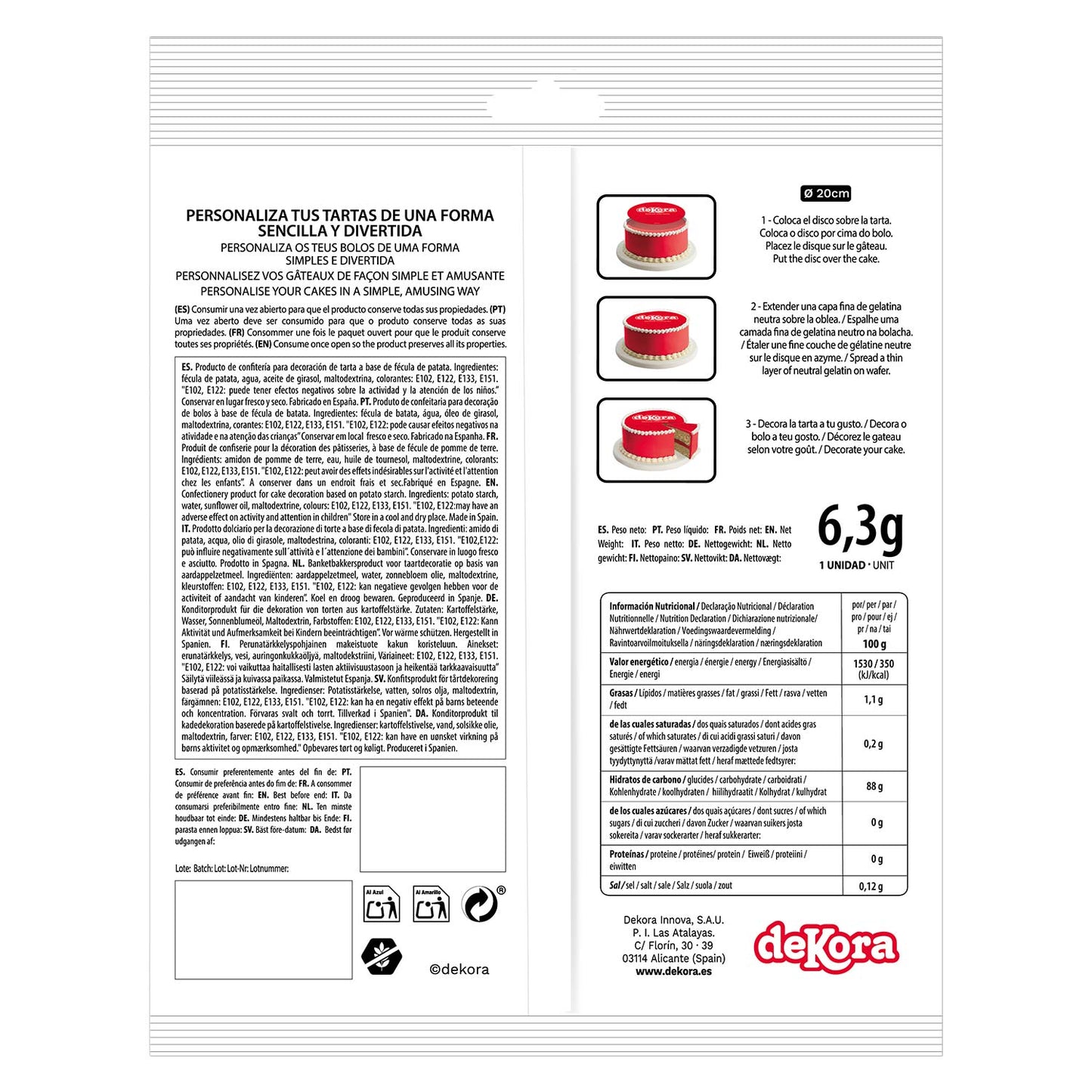 DISQUE AZYME STITCH GAKE 20CM