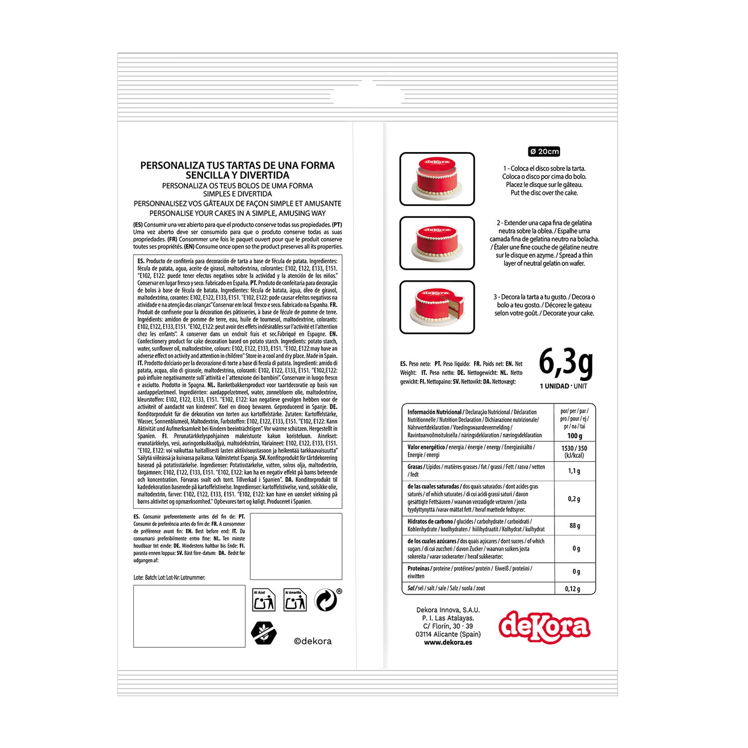 DISQUE GÂTEAU INSIDE OUT 2 20CM