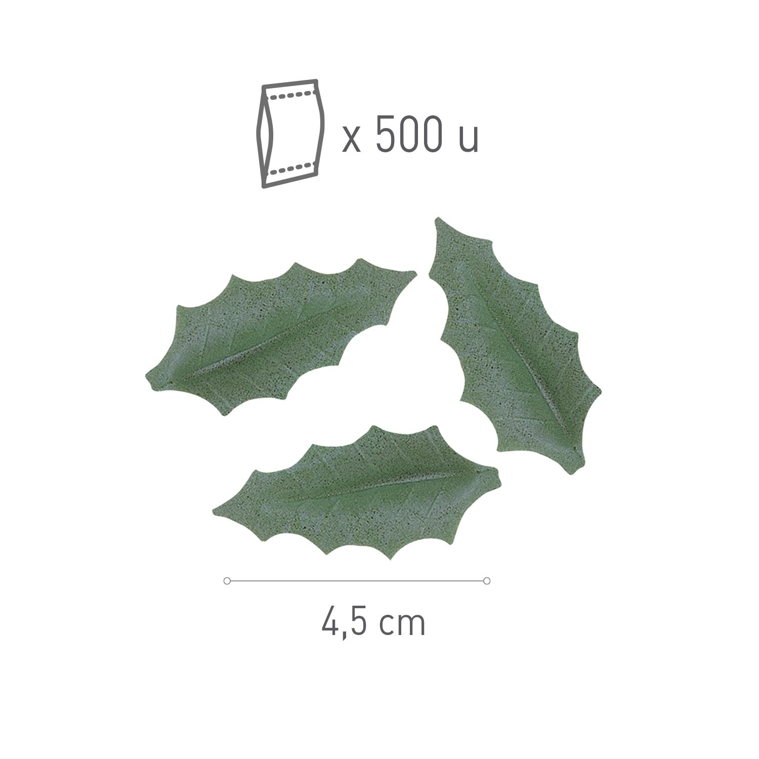 500 FOLHA AZEVINHO VERDE ESCURO GRANDE