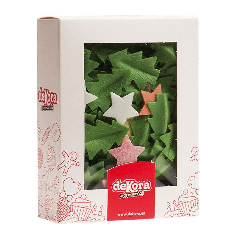DECORATION EN AZYME ETOILES ET ARBRES NOËL 3,5 CM