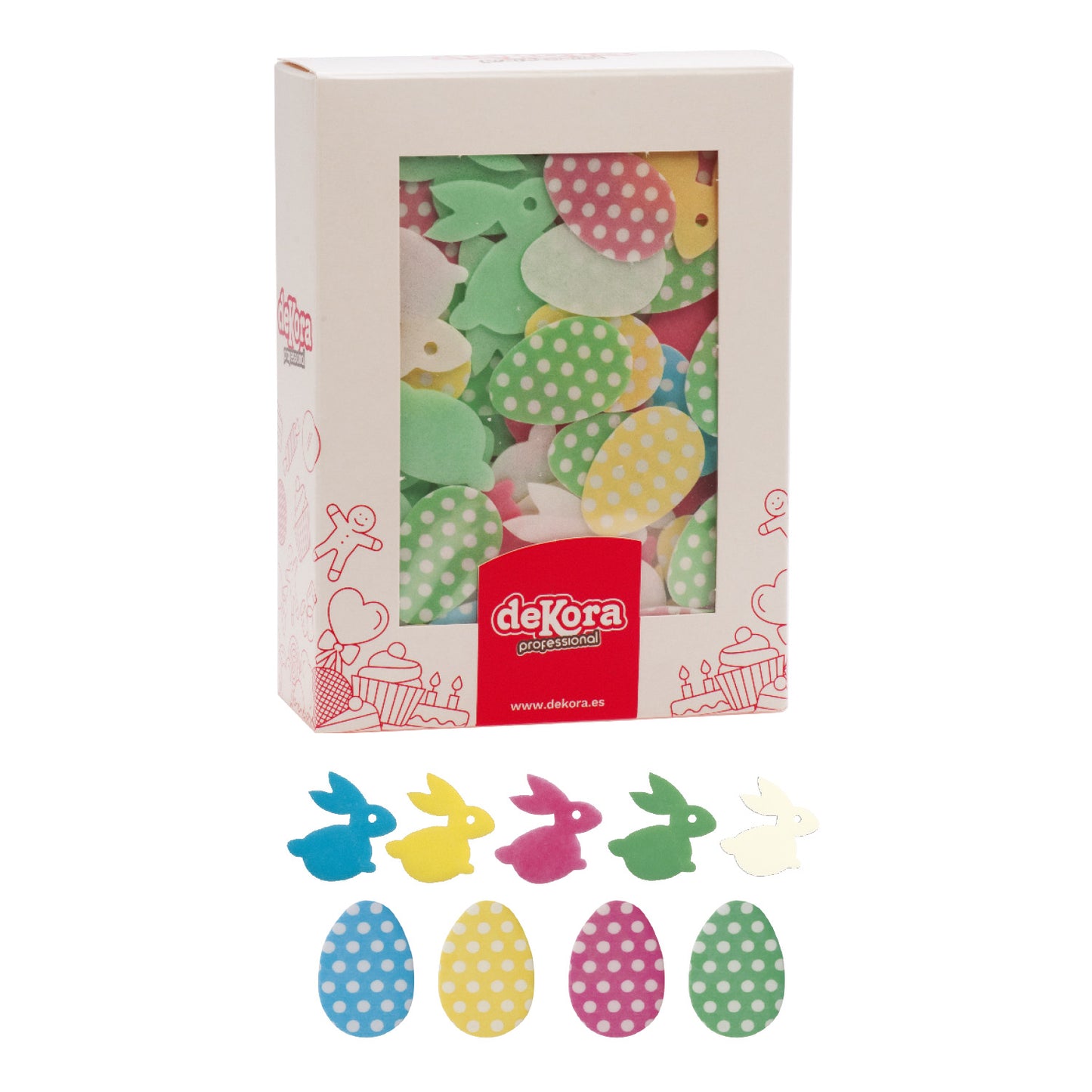 DECORATION EN AZYME POUR GÂTEAUX ASSORTIMENT PÂQUES 3,5CM