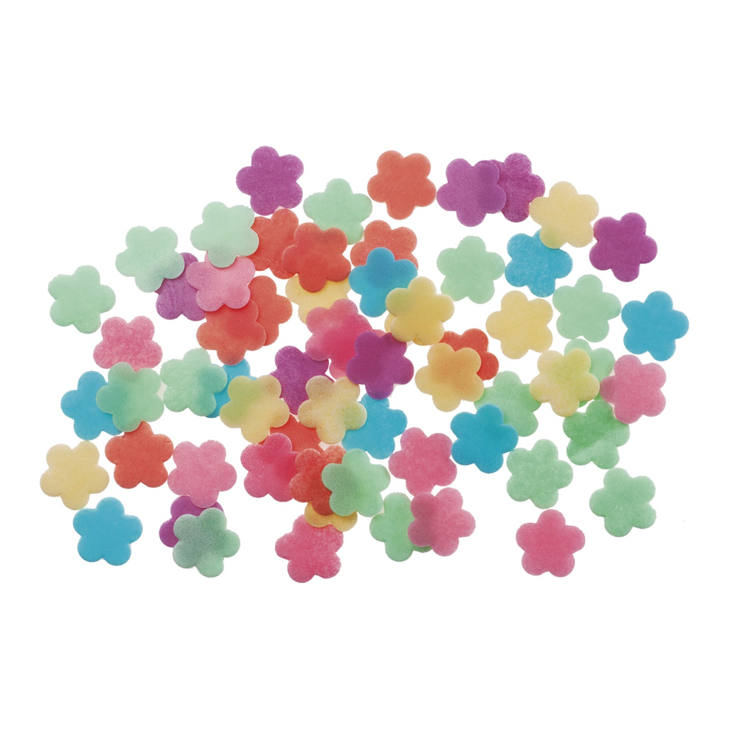 ASSORTED FLOWER WAFER CAKE DECORATION Ø 1,5CM