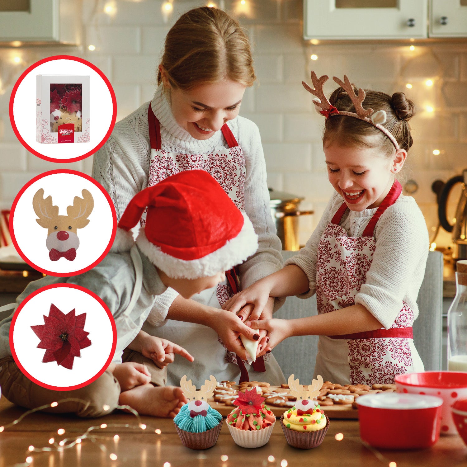 WAFER CHRISTMAS CAKE DECORATION 5-6CM