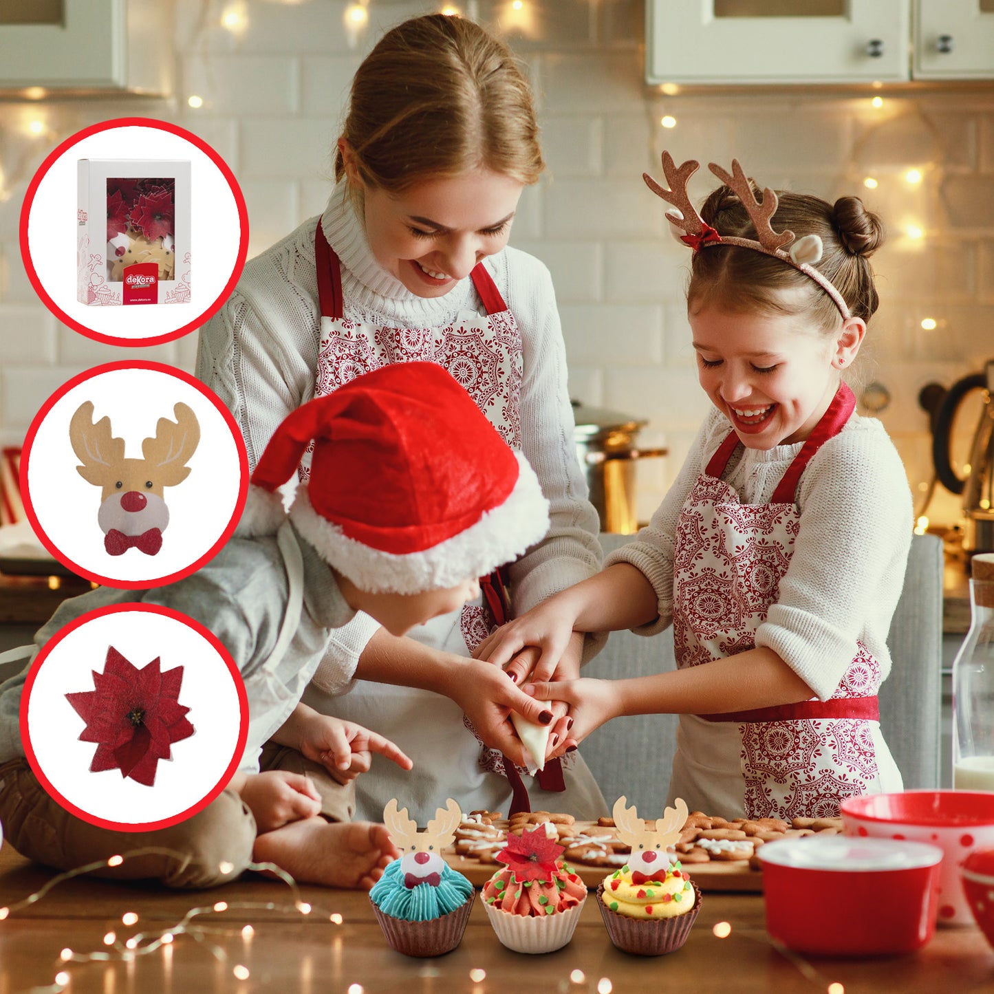 WAFER CHRISTMAS CAKE DECORATION 5-6CM