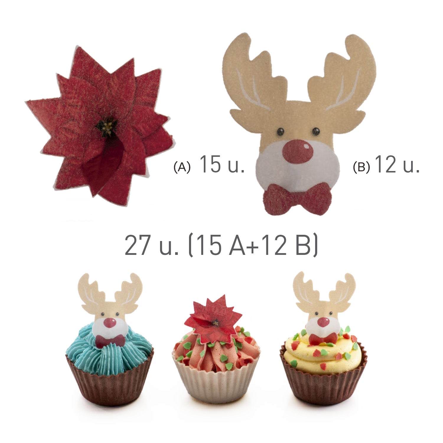 WAFER CHRISTMAS CAKE DECORATION 5-6CM