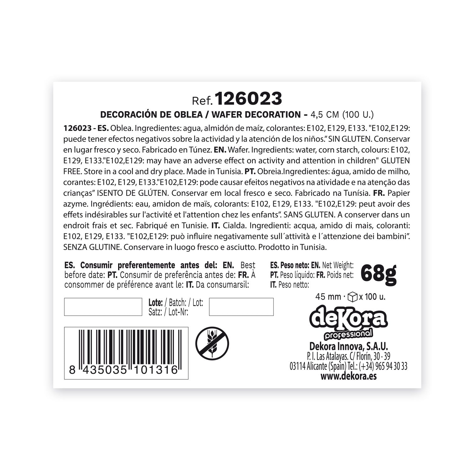 FLORES OBLEA CON HOJA COLORES SURTIDOS 4,5 CM