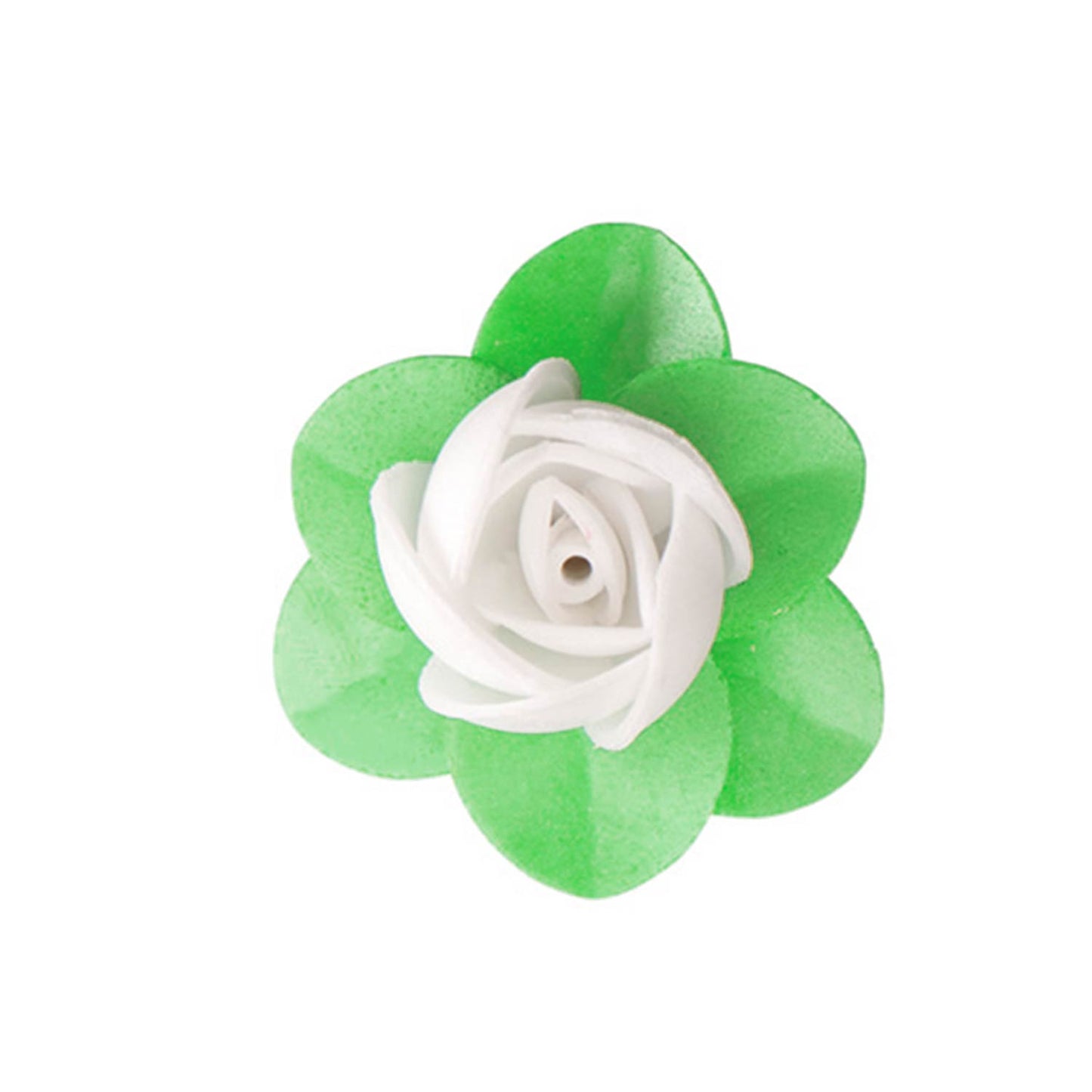FLEURS EN AZYME COMPACT AVEC FEUILLE COULEURS 4 cm