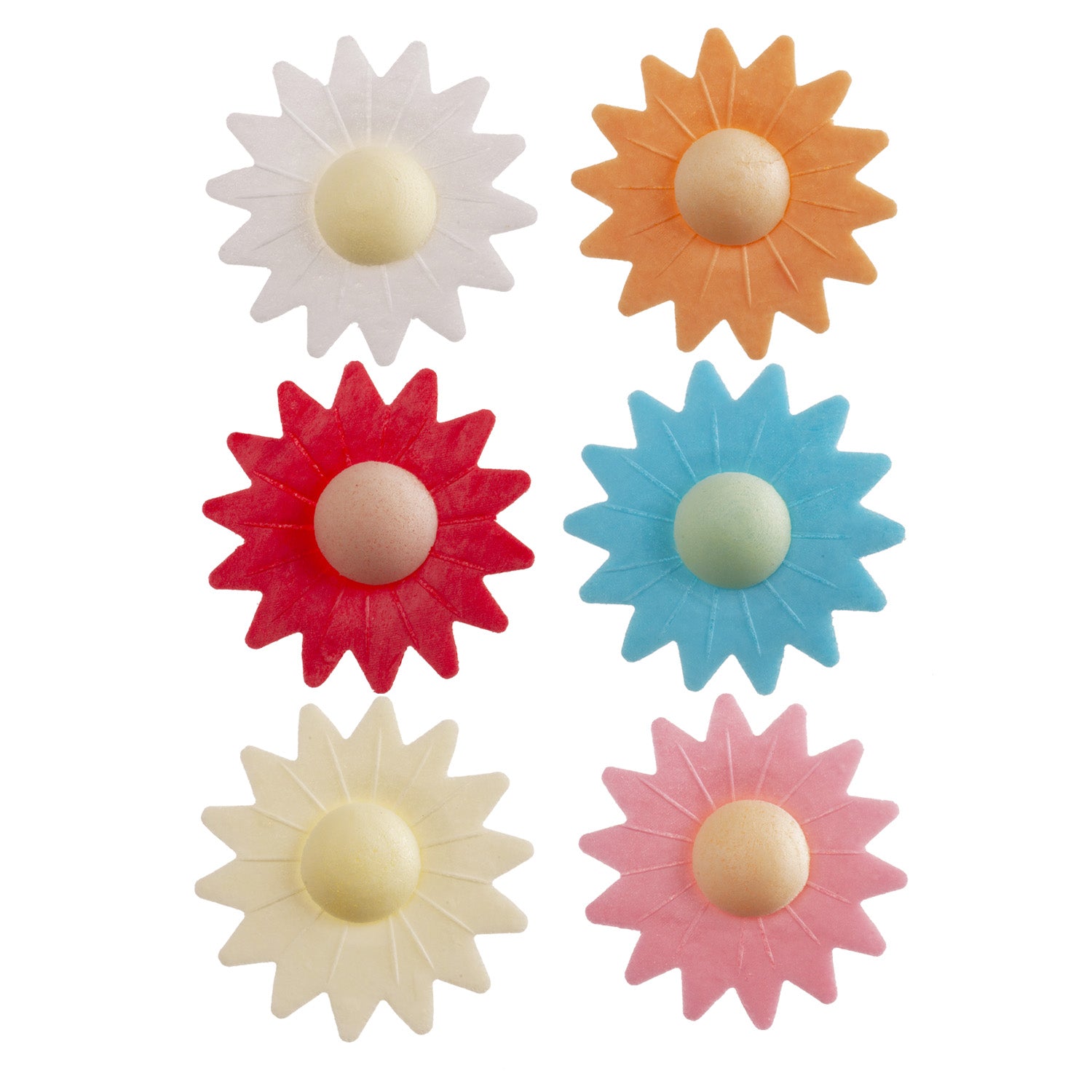 DAISY WAFER FLOWERS 6 COLORS ASSORTED Ø 4,5CM