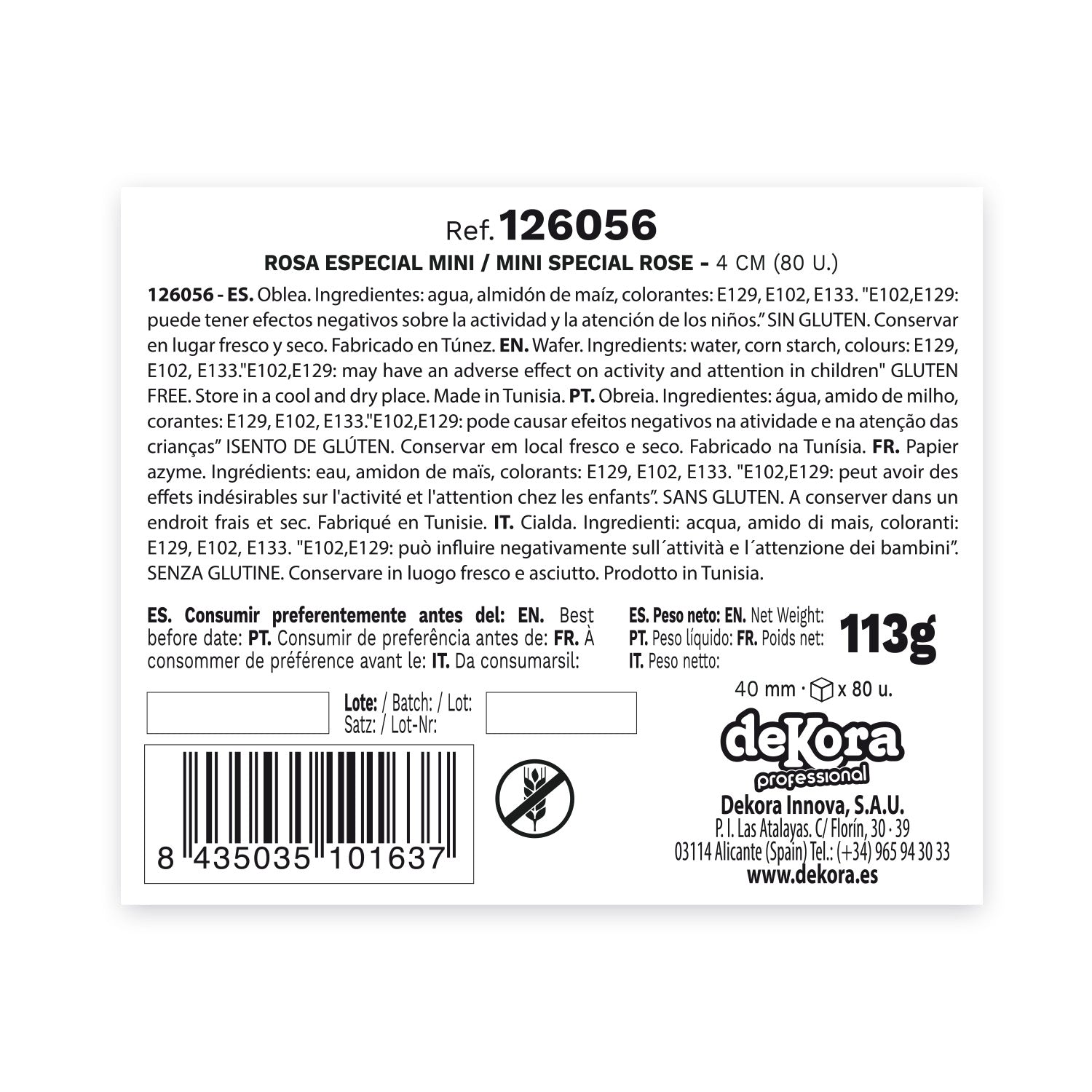 MINI ROSES AZYME AVEC FEUILLE COULEURS ASSORTIES 4CM