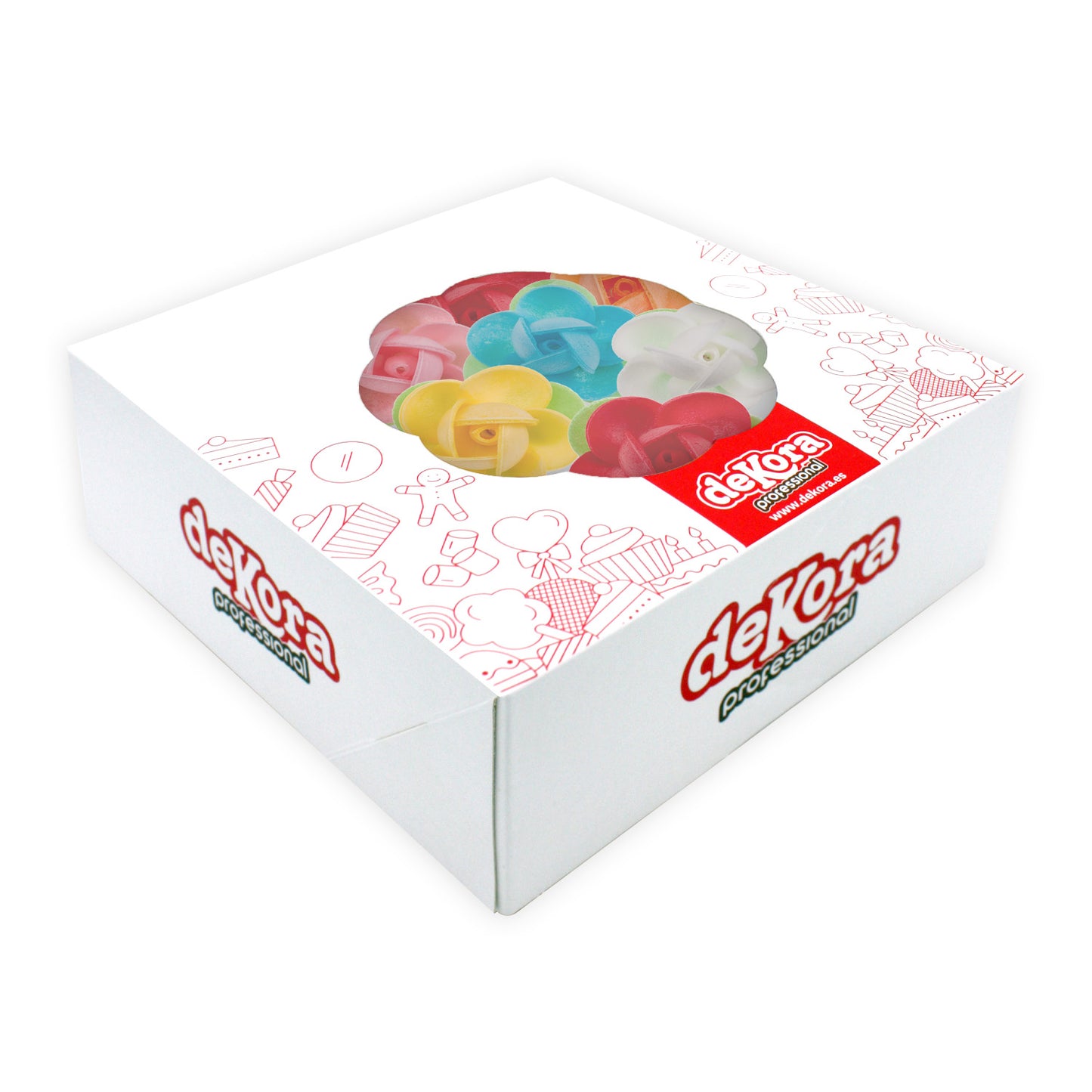 MINI ROSES AZYME AVEC FEUILLE COULEURS ASSORTIES 4CM