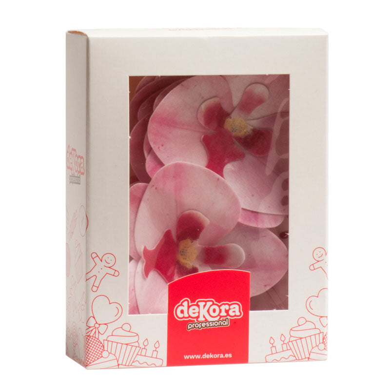 10 ORCHIDEÉS EN AZYME ROSE 8,5 x 7,5 CM