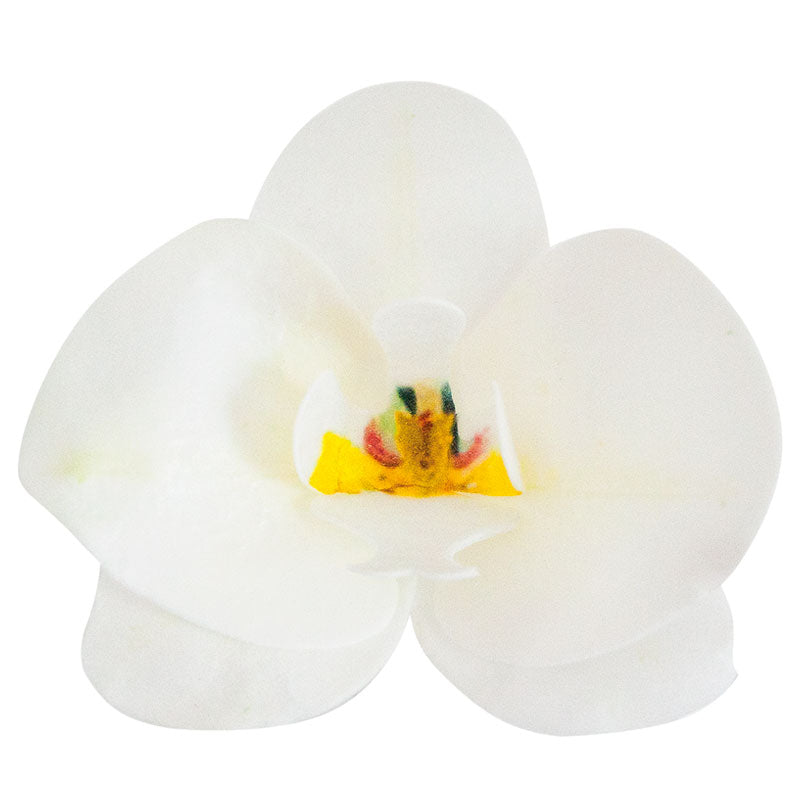 10 WAFER WHITE ORCHIDS 8,5 x 7,5 CM