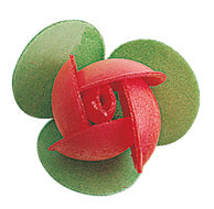 MINI ROSE FLOWER WAFER WITH RED LEAVE 3CM