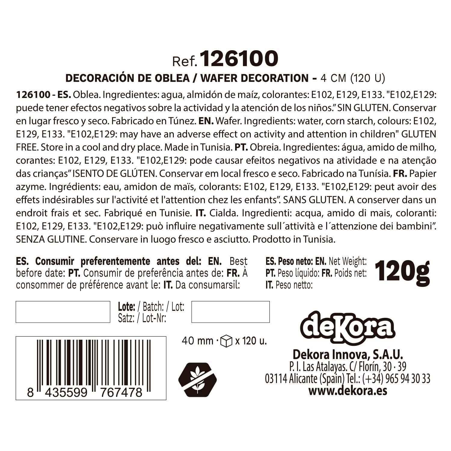 ANÉMONE EN AZYME COULEURS ASSORTIES 4 CM