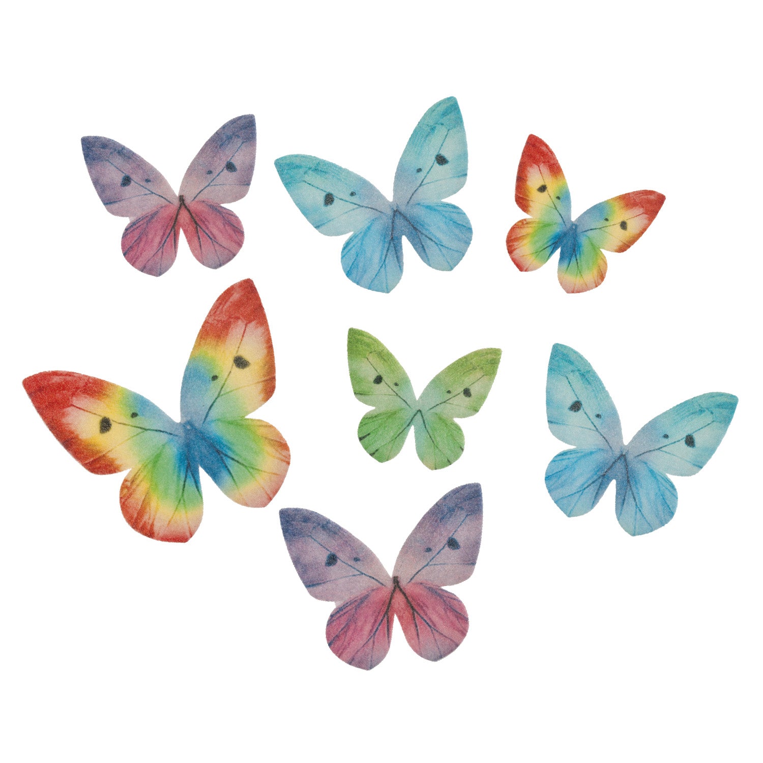 87 MARIPOSAS DE OBLEA SURTIDAS  3-6 CM