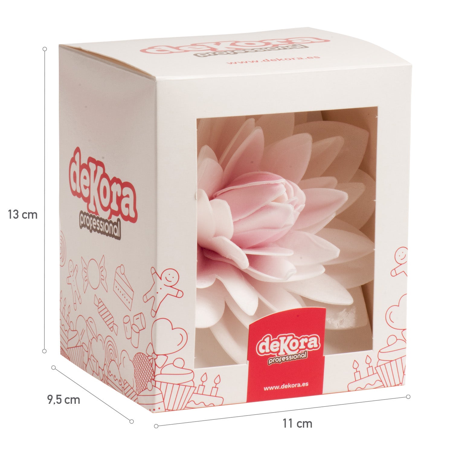 DALIA GIGANTE OBLEA COLOR ROSADO 12,5CM