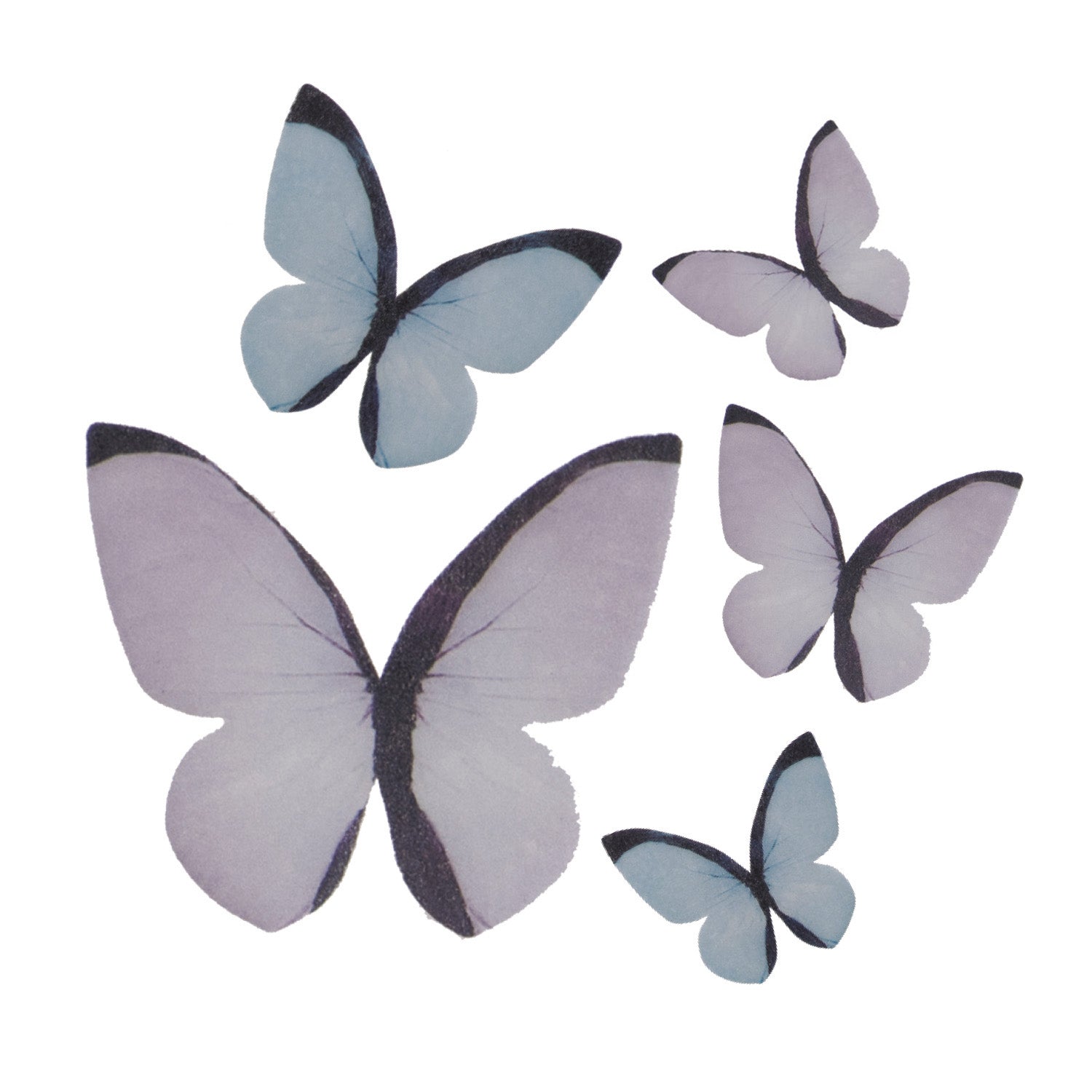 WAFER BUTTERFLY PASTEL COLOR ASSORTMENT 3-6CM