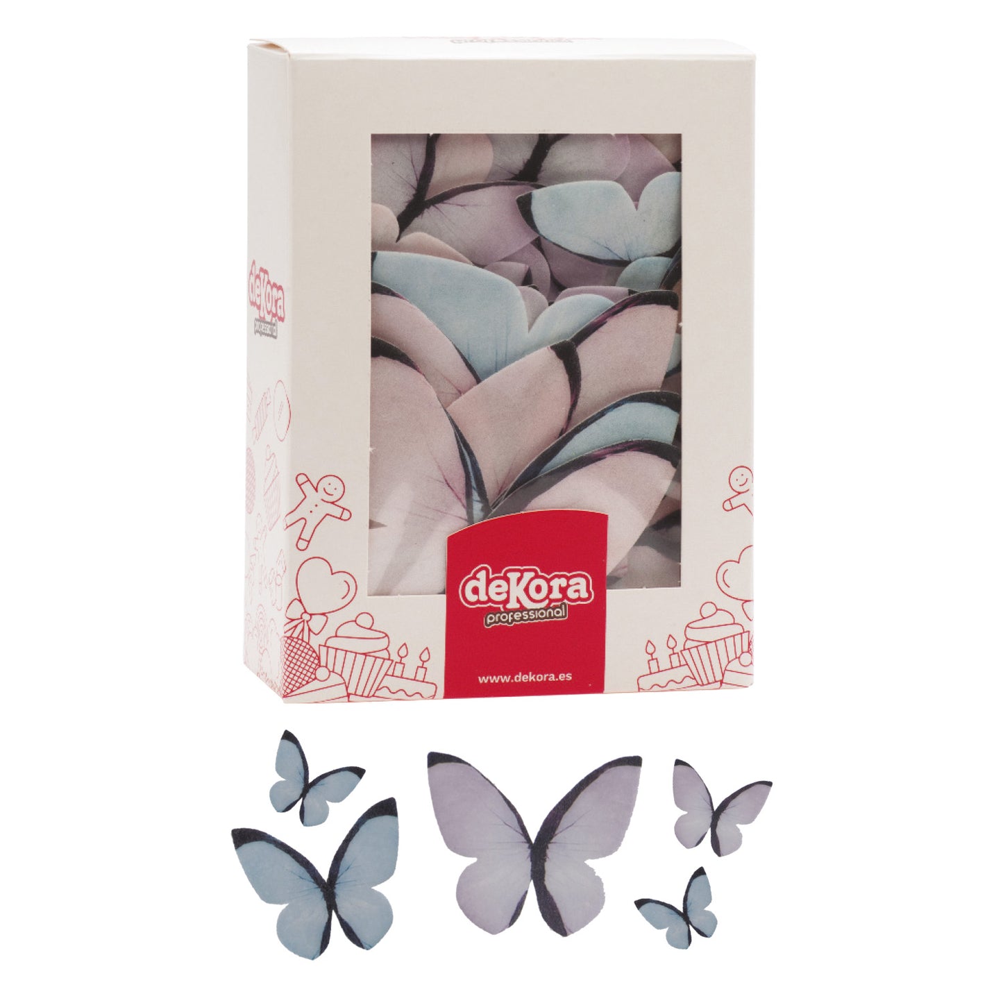 PAPILLONS EN AZYME ASSORTIMENT COULEUR PASTEL 3-6CM