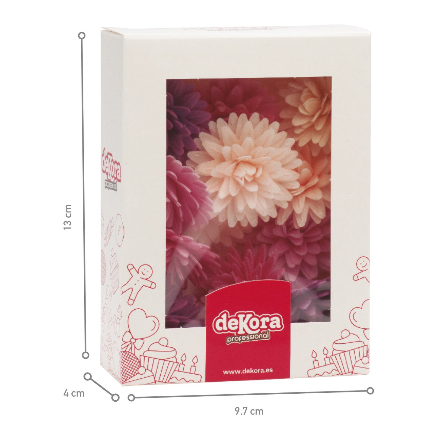 CAJA 12 POMPONES DE OBLEA COLORES SURTIDOS Ø 4.5CM