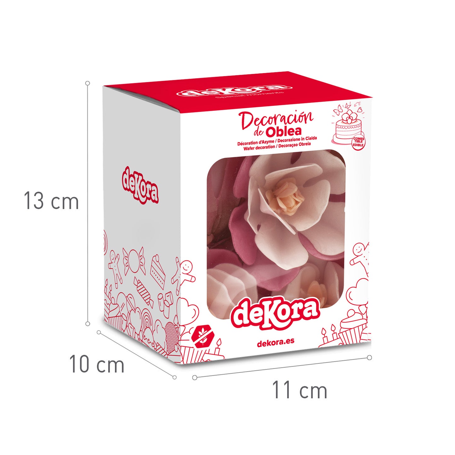 BOITE DE 6 MAGNOLIAS AZYME ROSE 6.5-7CM