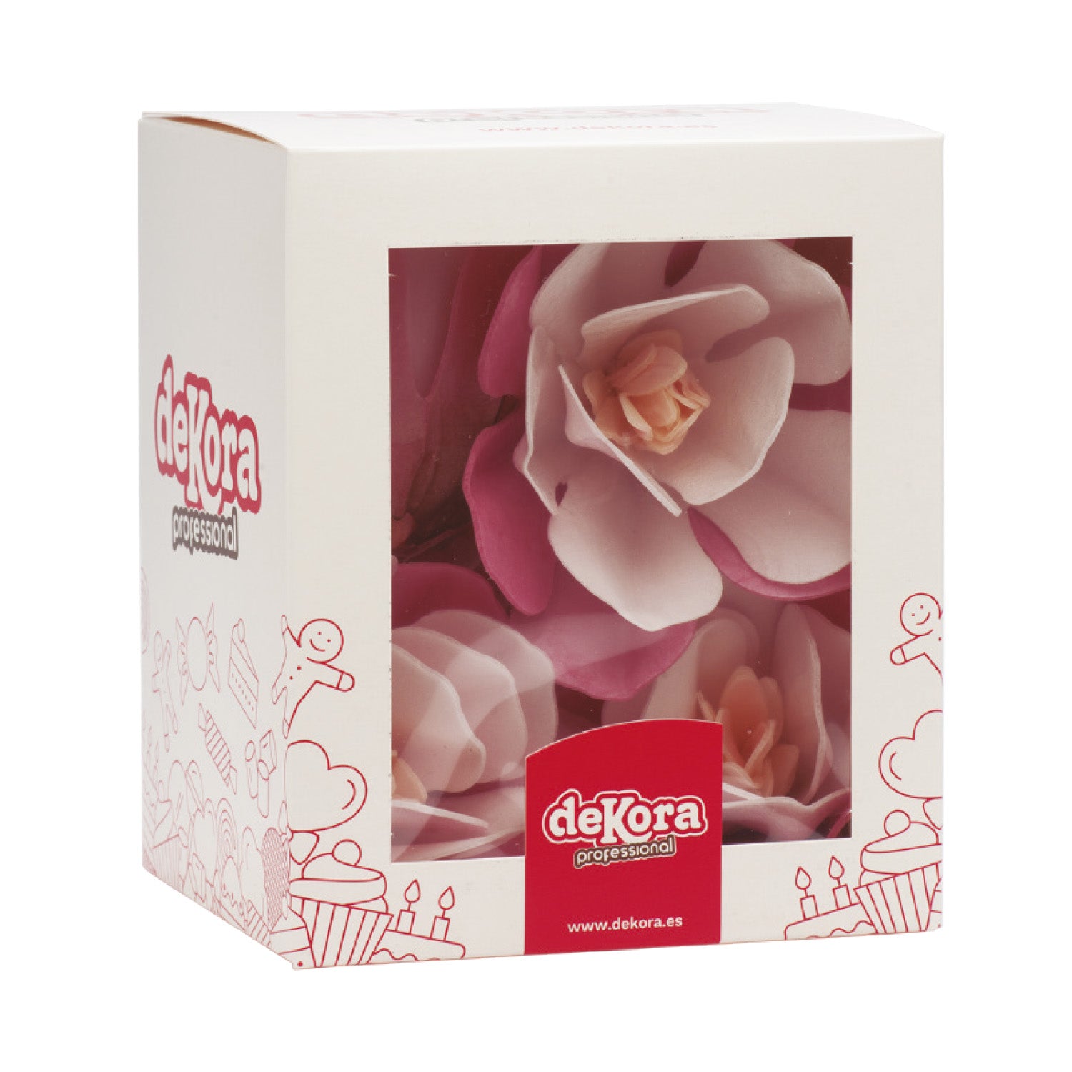 BOITE DE 6 MAGNOLIAS AZYME ROSE 6.5-7CM