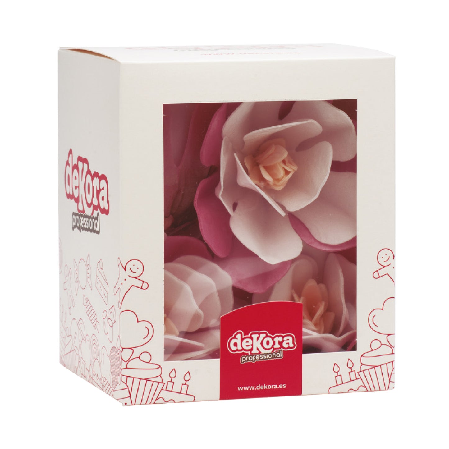 BOITE DE 6 MAGNOLIAS AZYME ROSE 6.5-7CM